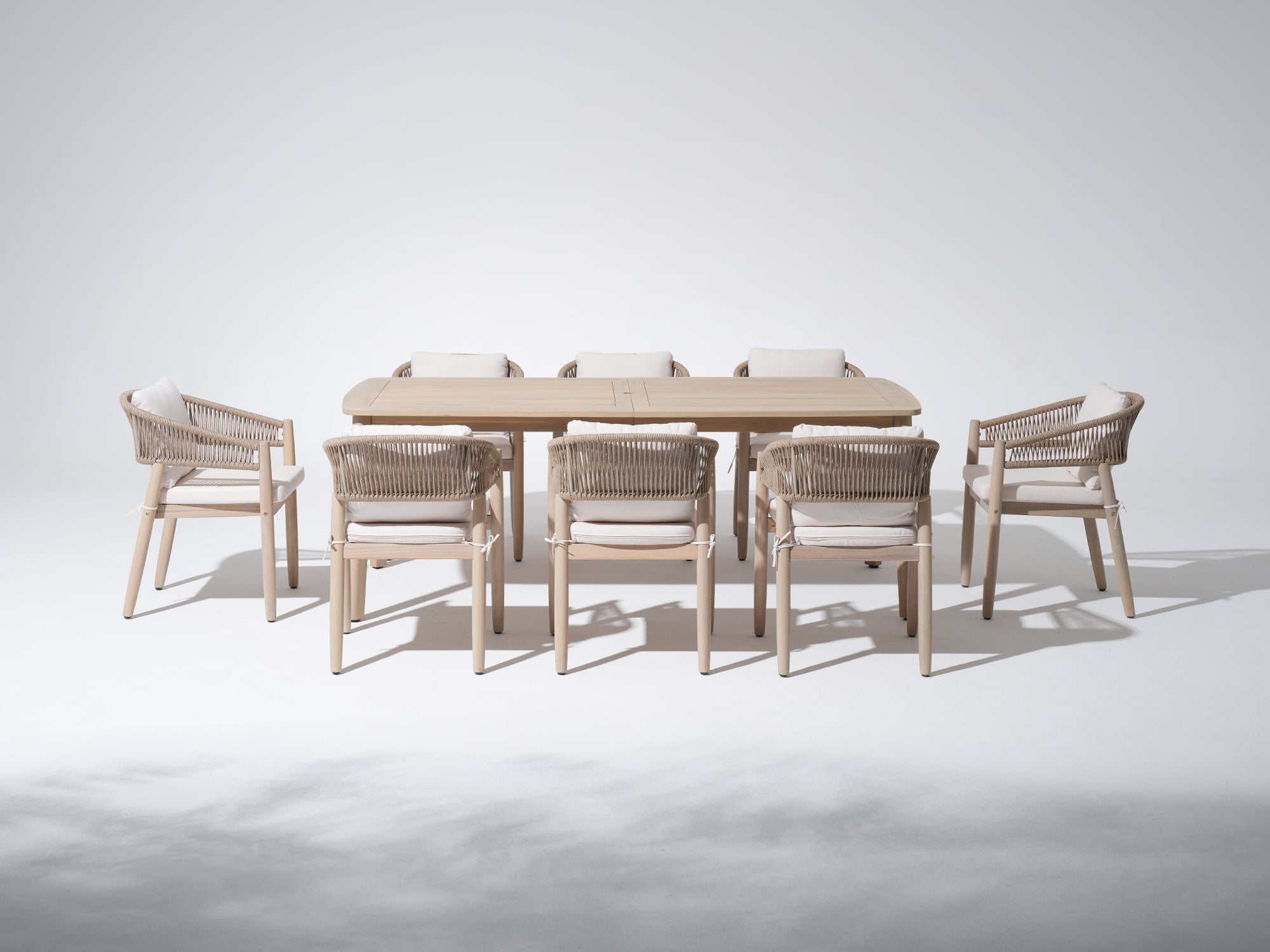8 seat patio set with umbrella Lira Compact Wooden Outdoor Dining Hole for People Creek Chub Shipping Labels and gatherings Long Model:SST-C-561XHa Style_Jig