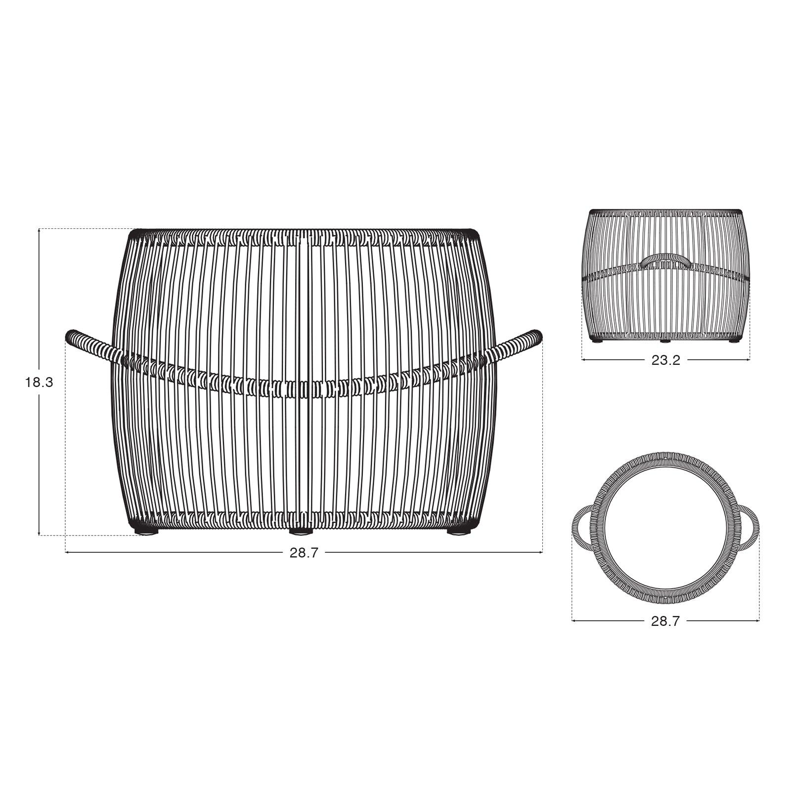 Natural - Lounge Chair Set - SunsittNatural - Side table ,Dimension information, Length, height, width data information- Sunsitt Signature