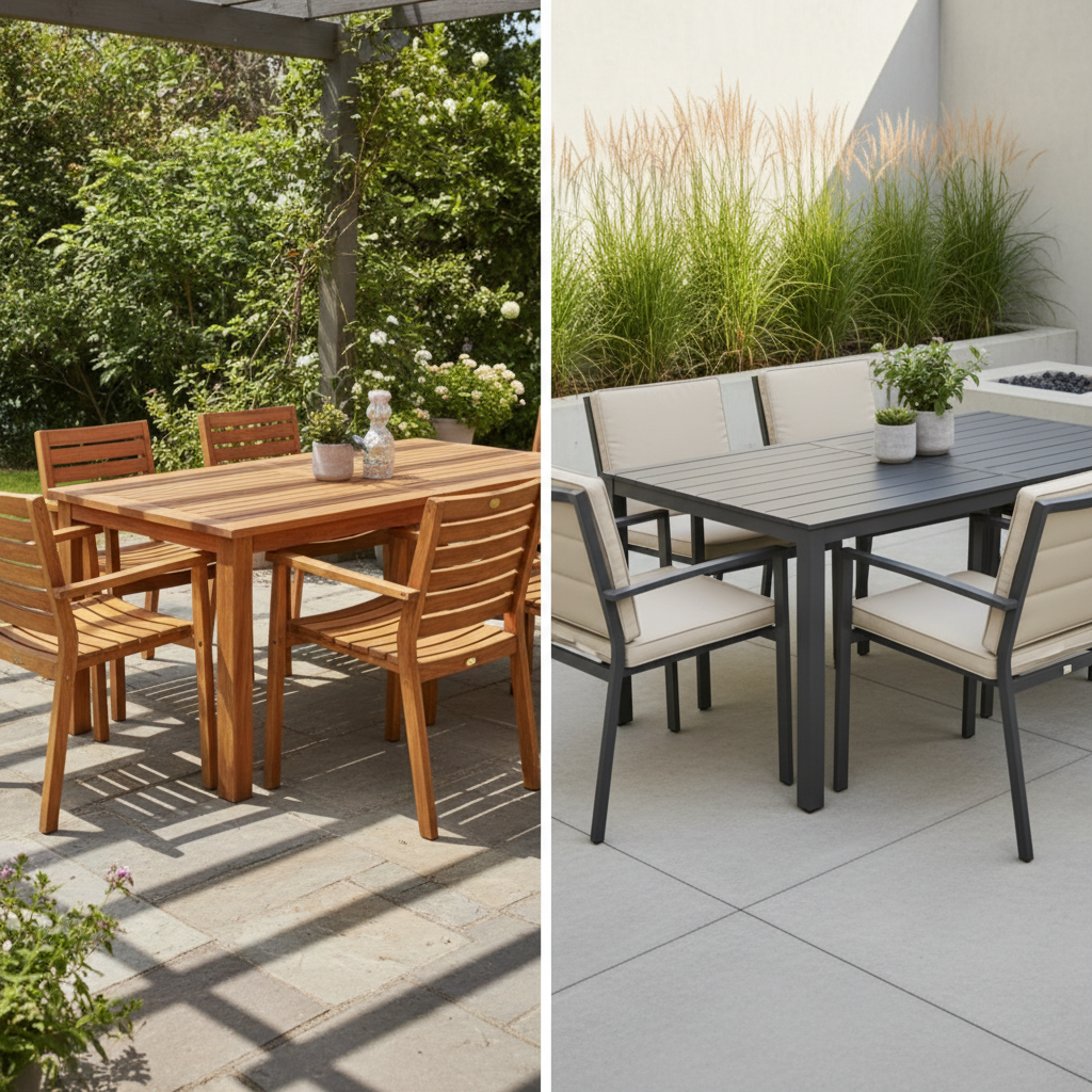 Outdoor Dining Sets: Materials Comparison (Wood vs. Aluminum)