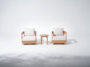 Sova 3-Piece Swivel Chair Set Eucalyptus Wood Patio Bistro Set