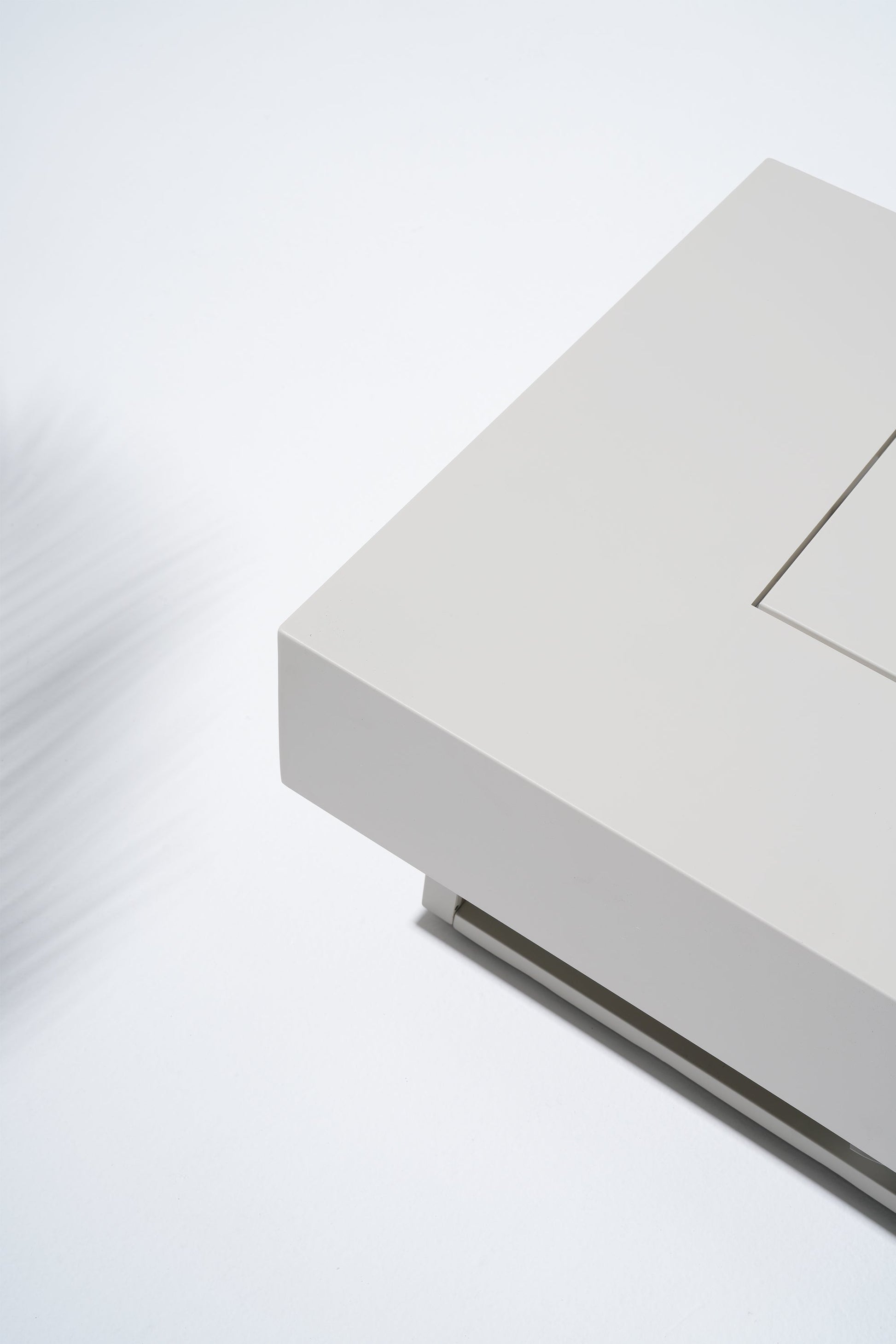 Close-up of a white fire pit