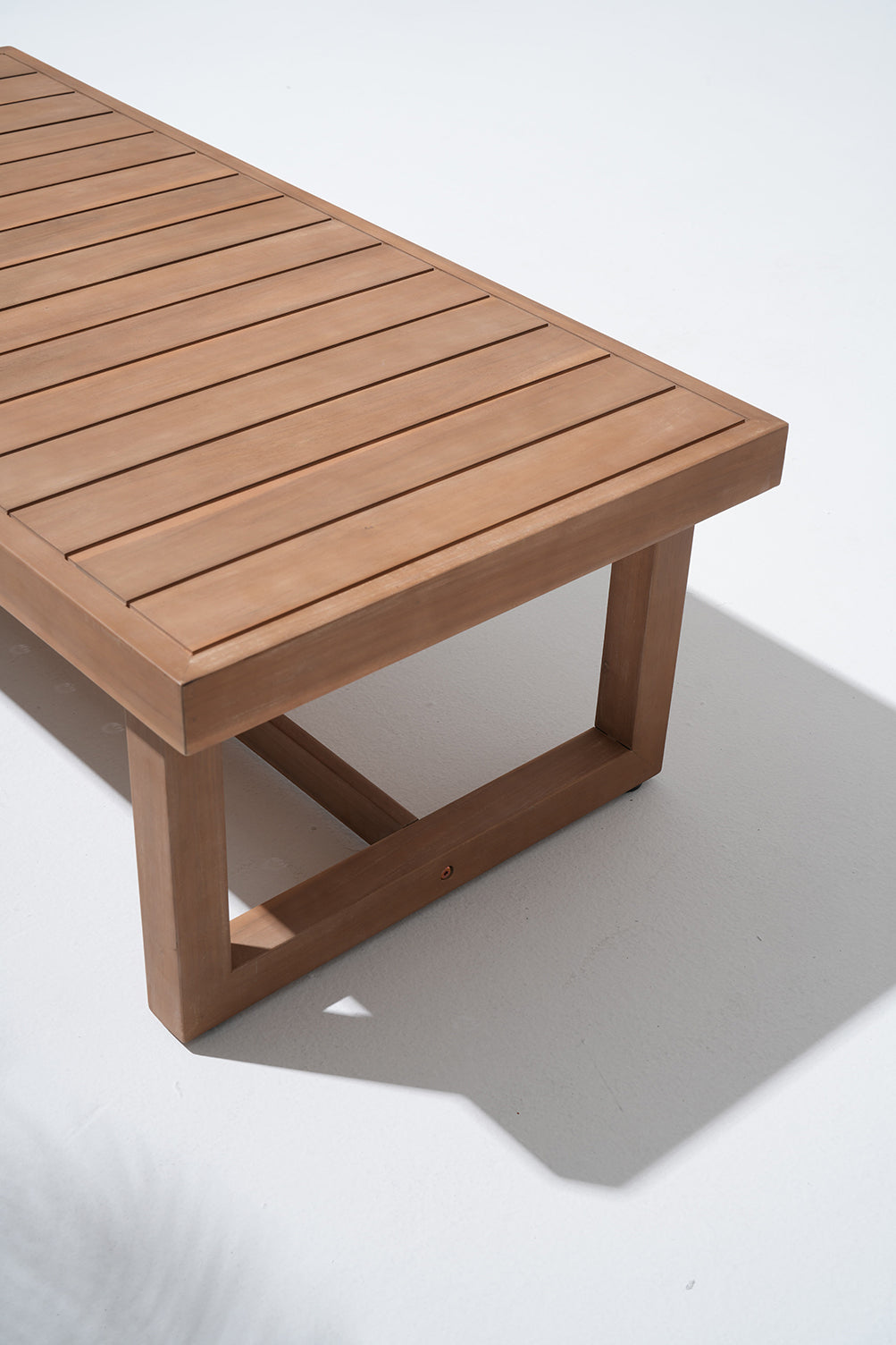 Wooden bench, side detail