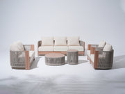 Irati Rope Outdoor Converstaion Seating Set with 2 Tables, Built-in Storage Space - Sunsitt Premium Modern Outdoor Patio Furniture Set#Style_6-pc Seating Set