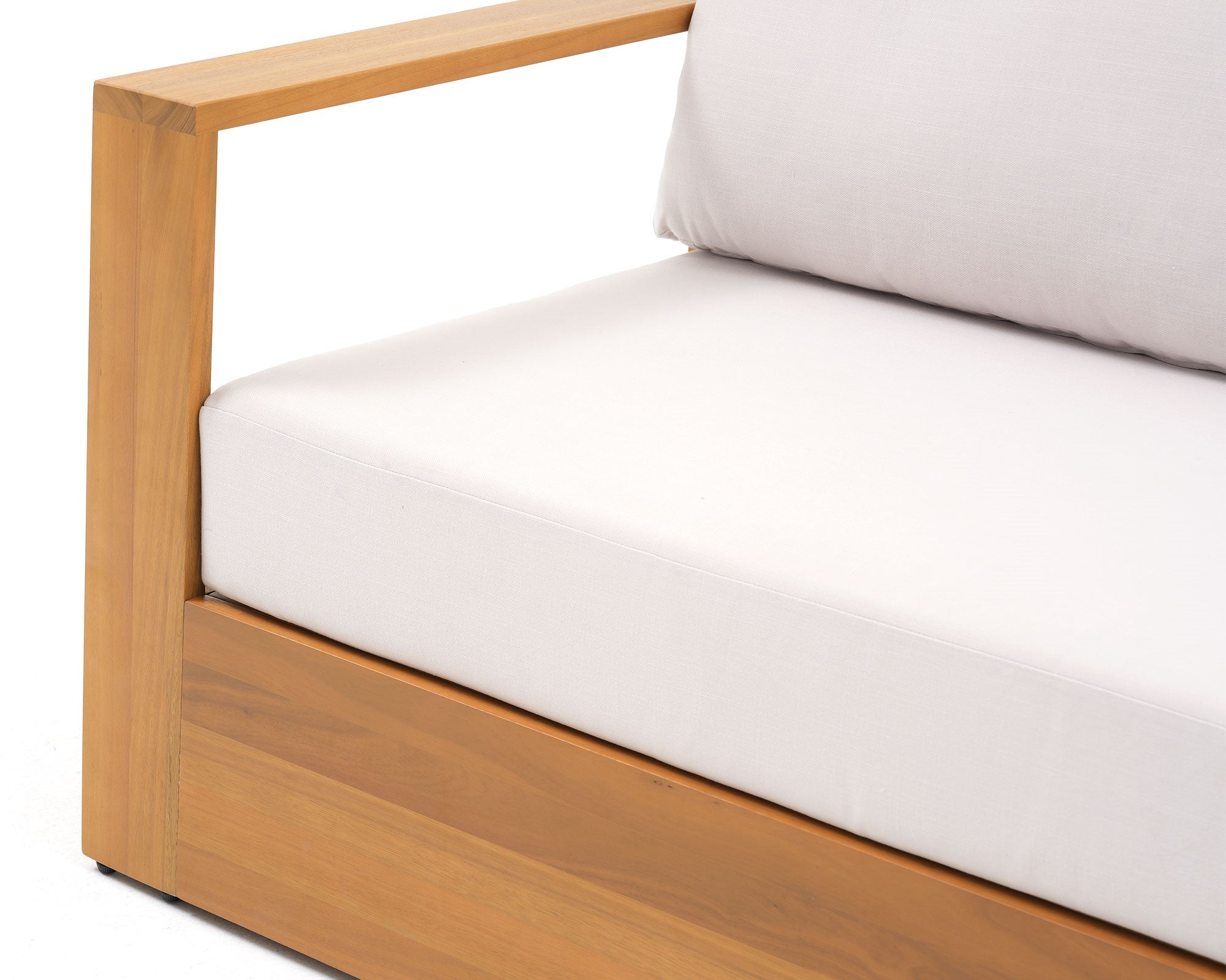 Foristern 4-Piece Wooden Outdoor Sofa Set,  White Olefin Cushions detail - Sunsitt Modern Outdoor Furniture