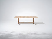 Rectangular 90.5'' Wooden Dining Table for 8 People with Umbrella Hole