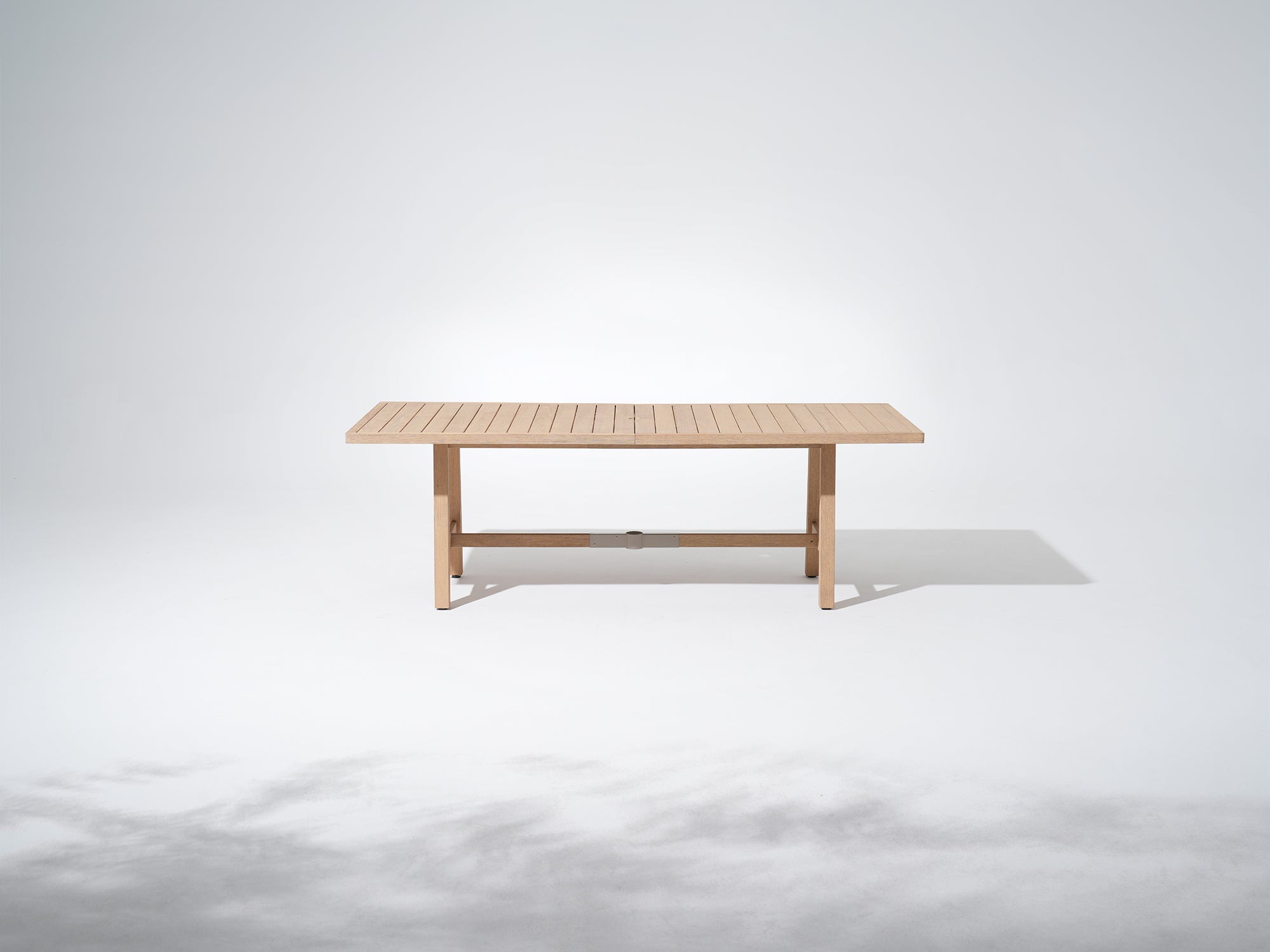 Thalea Neo Rectangular Wooden Dining Set for 8 People, 90.6" with Umbrella Hole