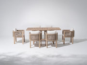 7pcs wooden Outdoor dining set with a rectangular table and four chairs - Jardina Modern Premium Outdoor Patio Furniture