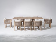 9pcs Outdoor dining set with a wooden table and chairs- Sunsitt Modern Premium Outdoor Patio Furniture Sets