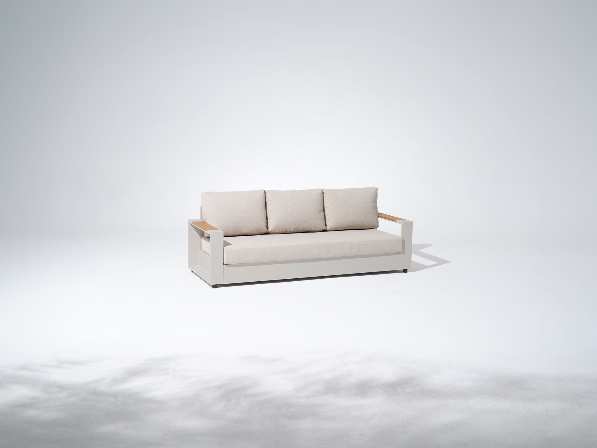 Addison Aluminum Outdoor Conversation Set with Fire Pit, Linen Olefin Cushion