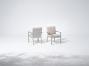 Addison Outdoor Aluminum Dining Chair, Linen Cushions