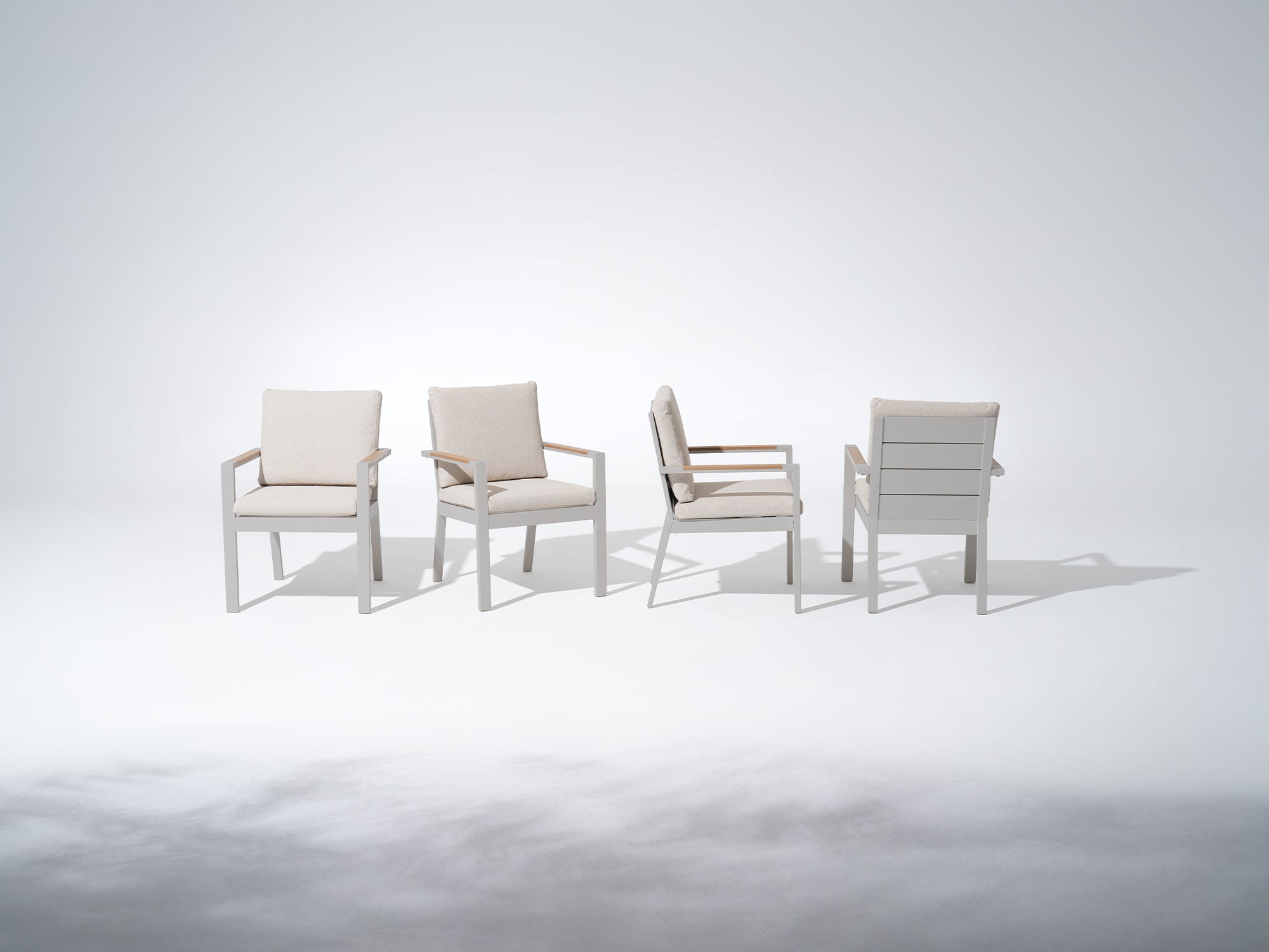 Addison Outdoor Aluminum Dining Chair, Linen Cushions