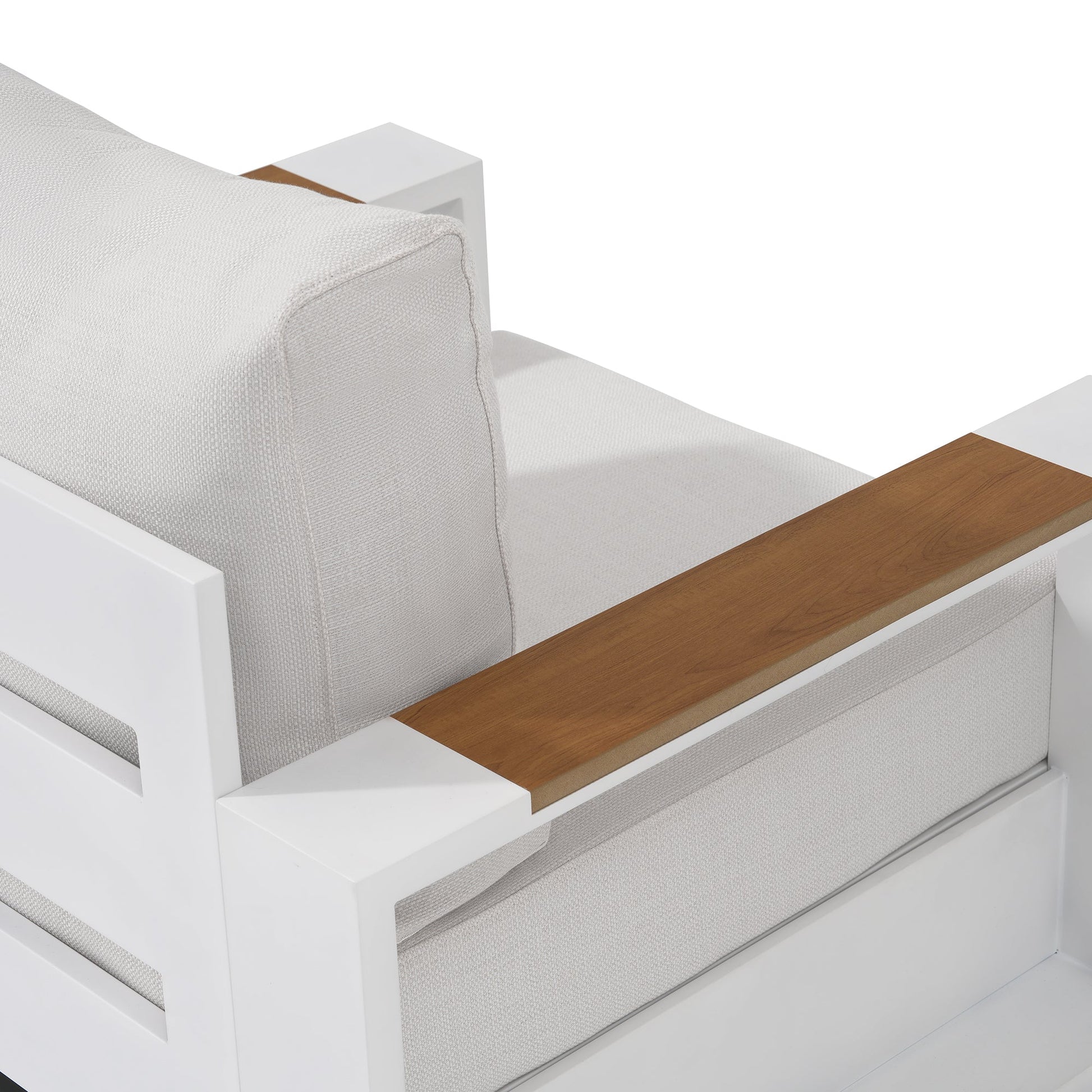 Addison outdoor single sofa details - Sunsitt Premium Modern Outdoor Patio Furniture #color_white