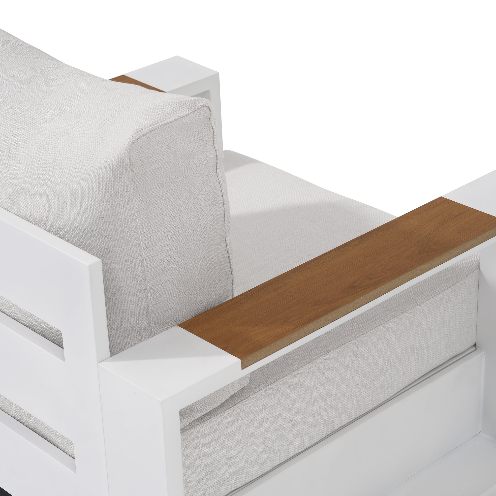 Addison outdoor single sofa details - Sunsitt Premium Modern Outdoor Patio Furniture #color_white