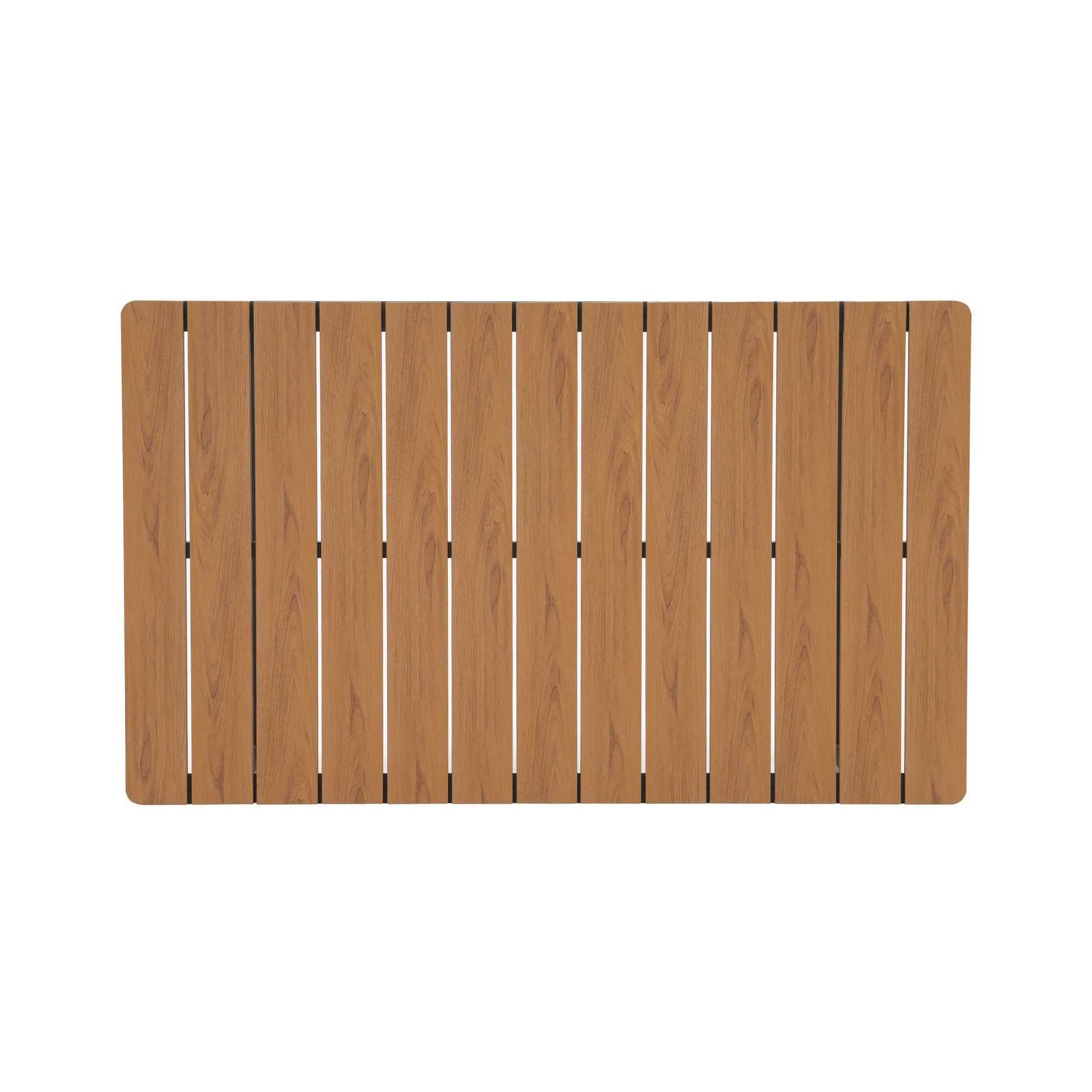Wooden deck board with vertical slats