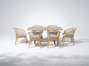 Noto Wooden dining table with 6 matching chairs- Sunsitt Modern Premium Patio Outdoor Furniture