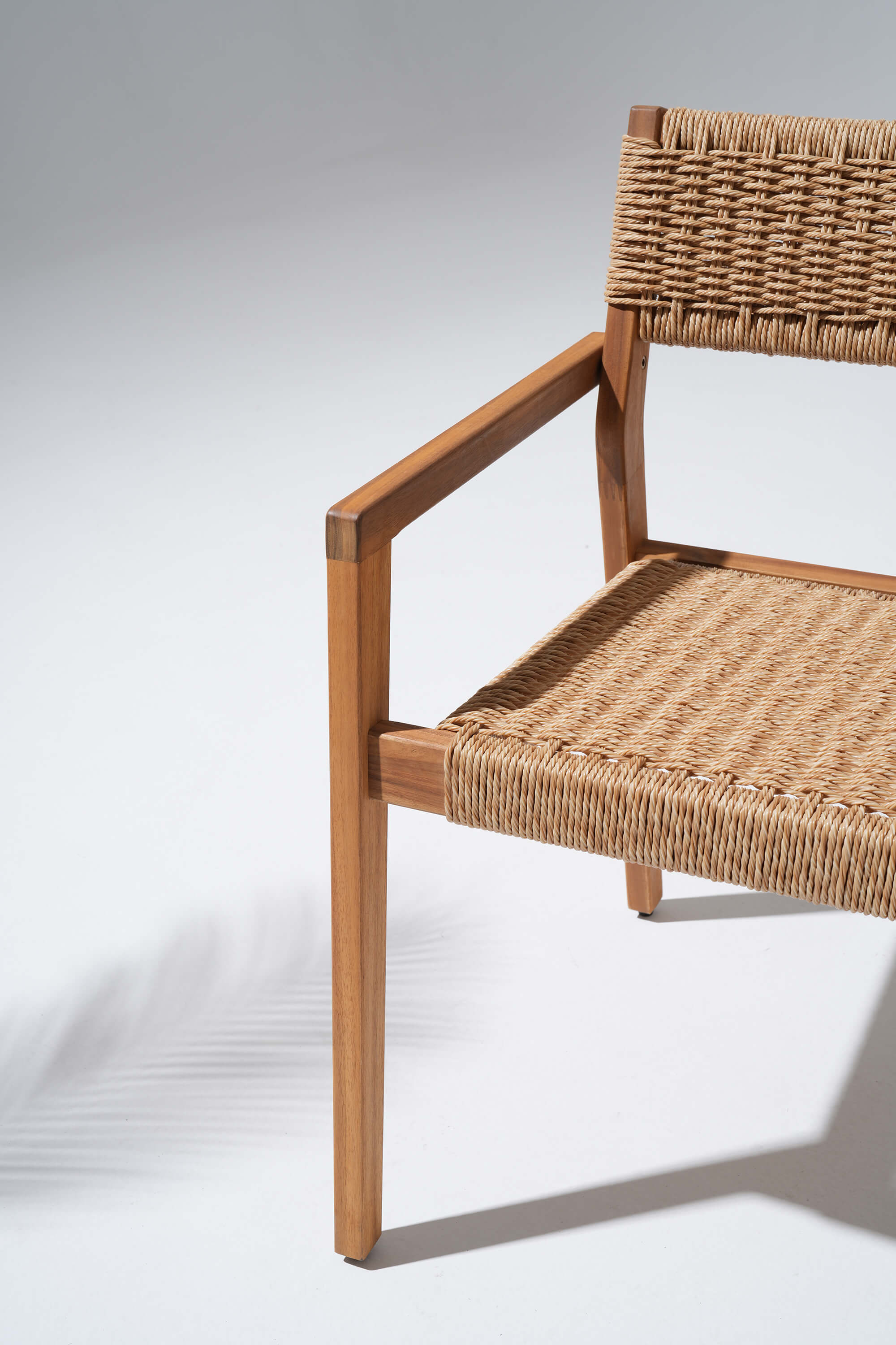 Nalia Stackable Outdoor Dining Chairs Solid Wood Woven Wicker Armchair, Set of 2/4/6