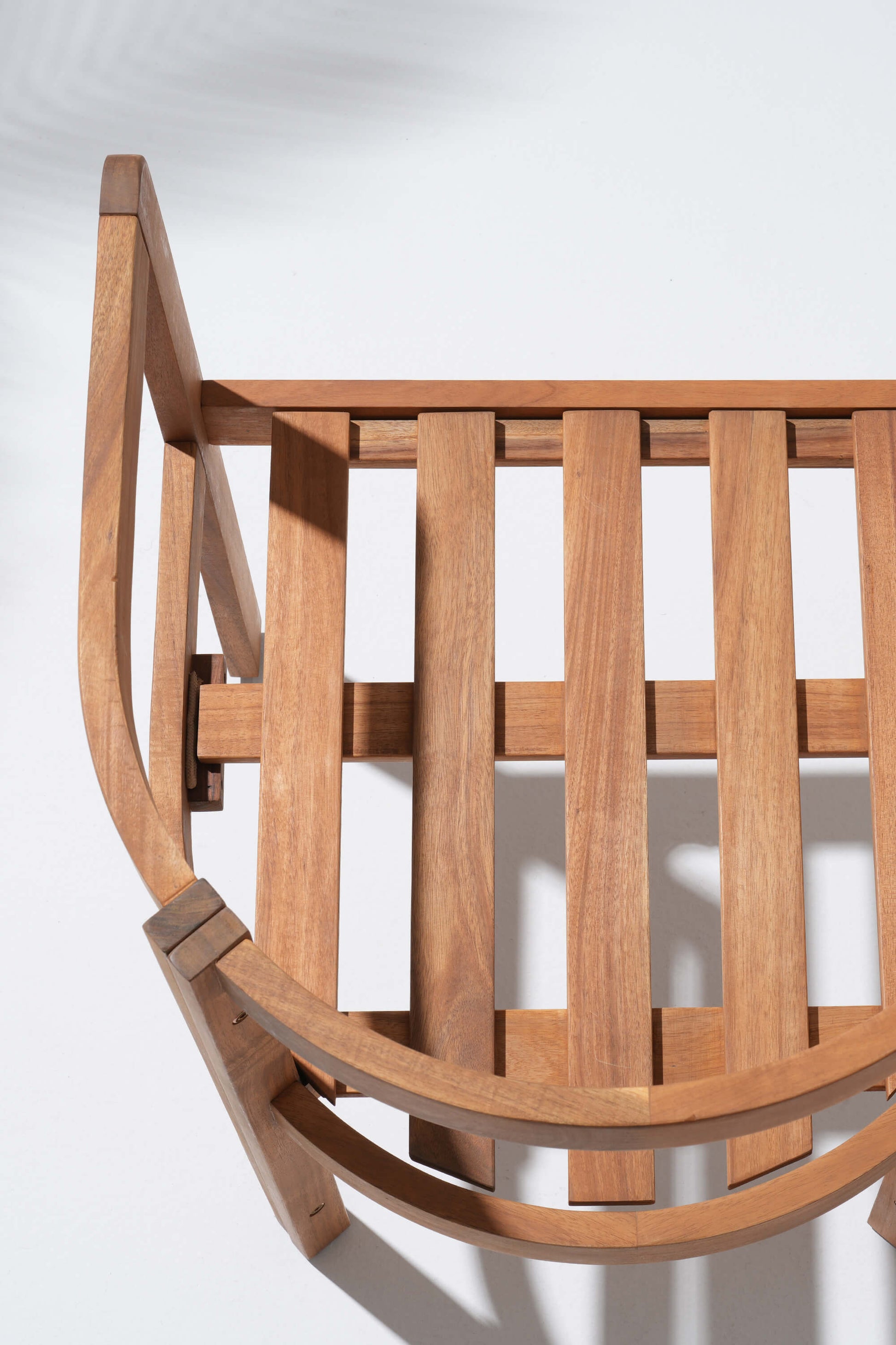 Wooden chair with curved backrest frame detail- Sunsitt Modern Premium Patio Outdoor Furniture