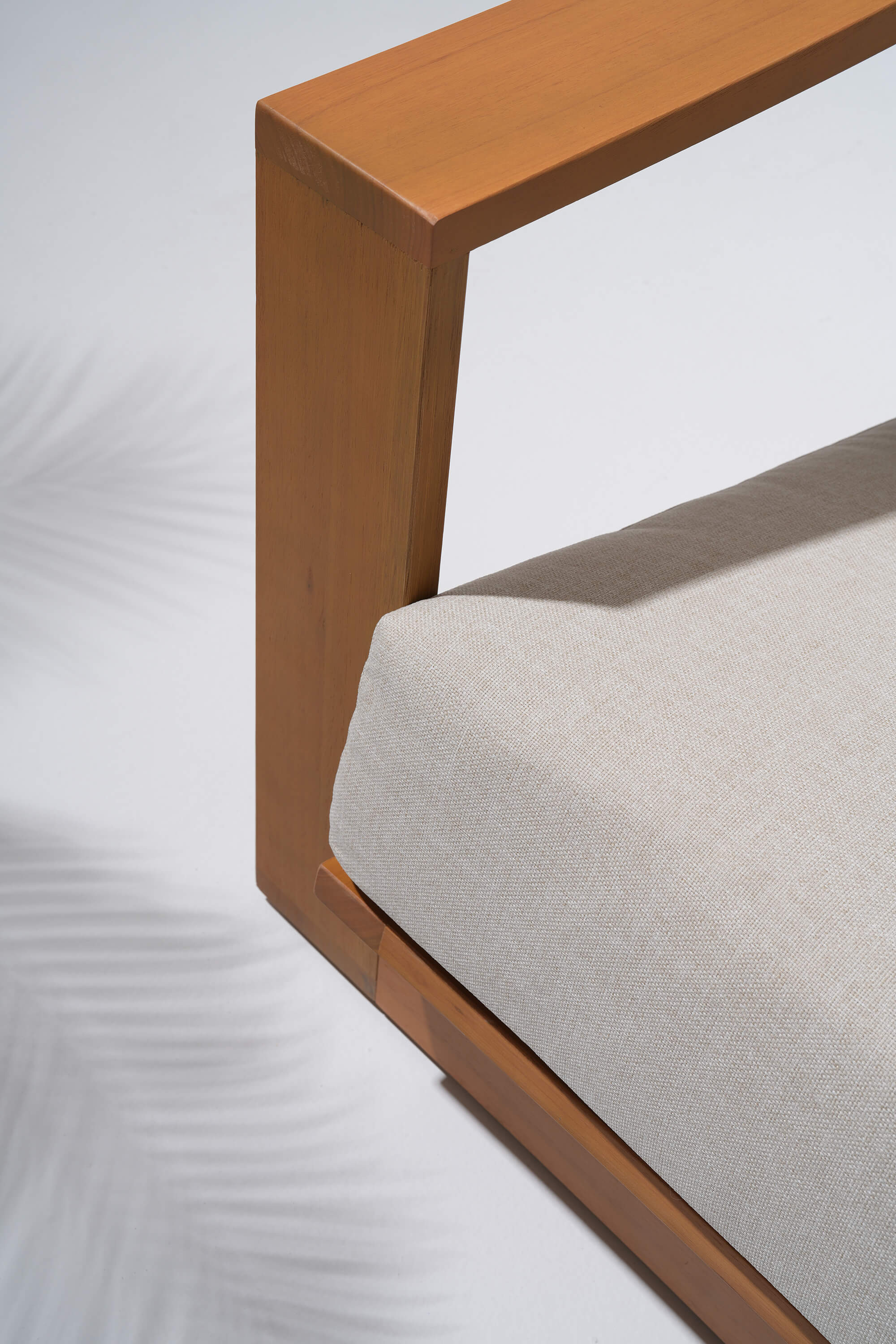 Drift wooden frame sofa chair armrest detail