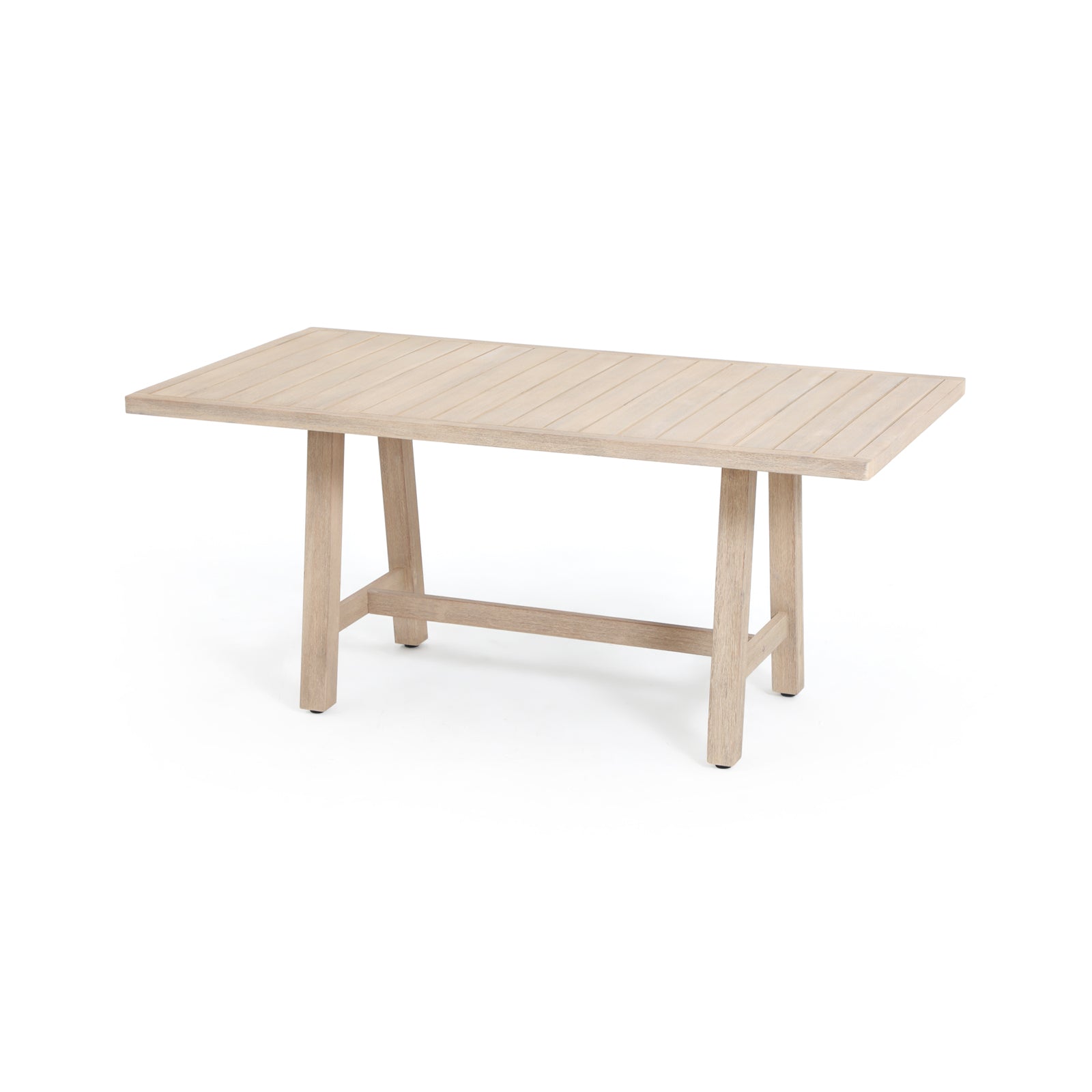 Thalea Rectangular Wooden Outdoor Dining Table for 6 People, 67''