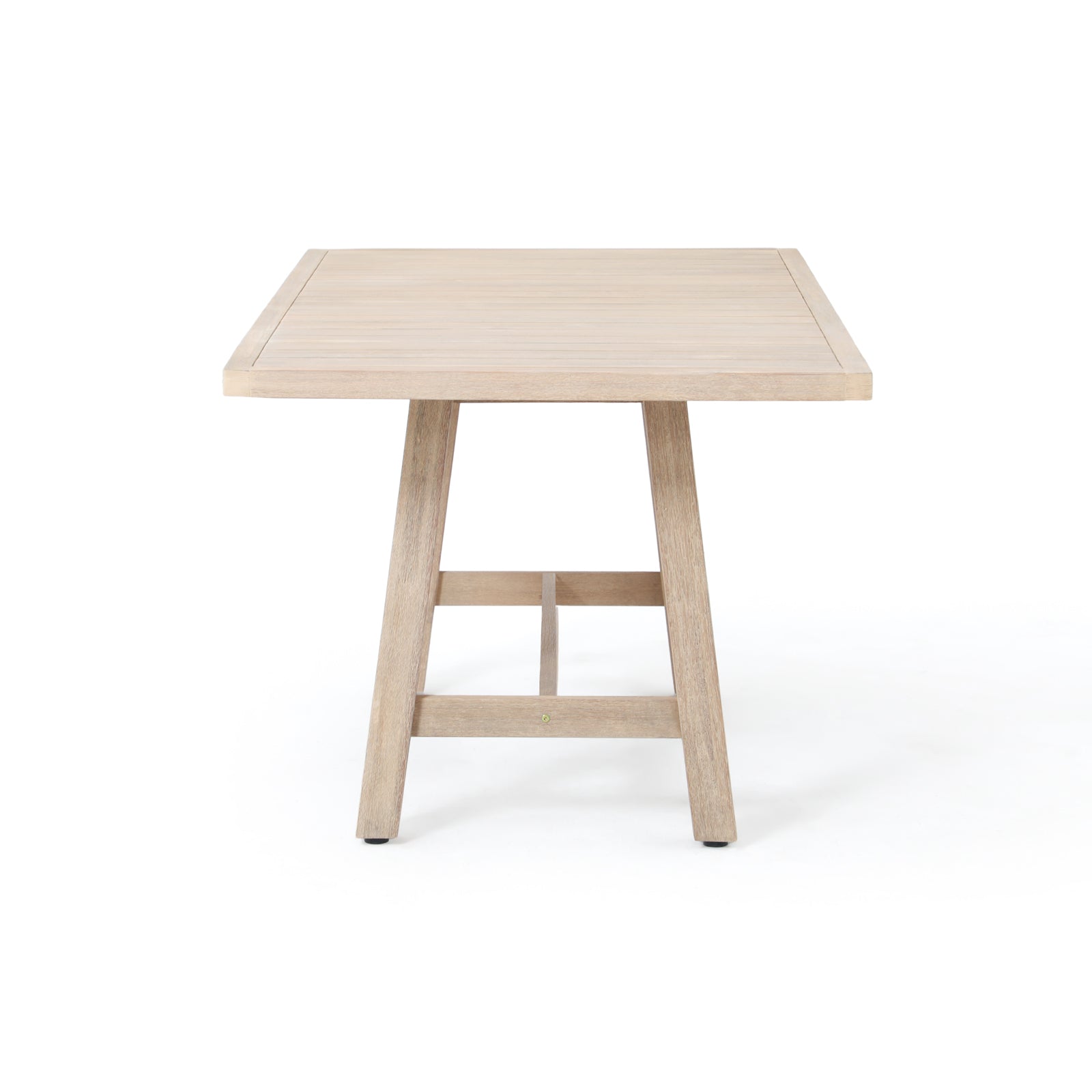 wooden dining table side angle- Sunsitt Modern Premium Patio Outdoor Furniture
