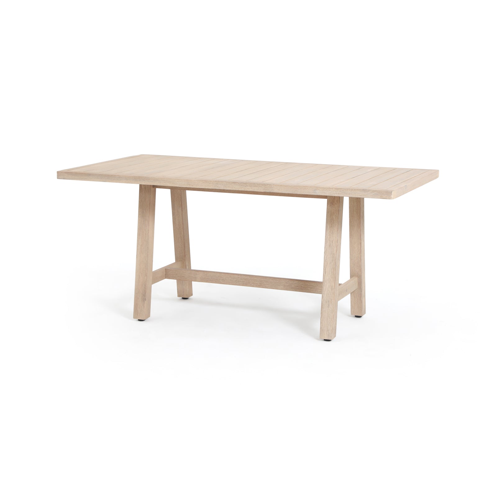 Thalea Neo Wooden Outdoor Dining Set with White Cushion for 6 People, Rope Design, 67" Table