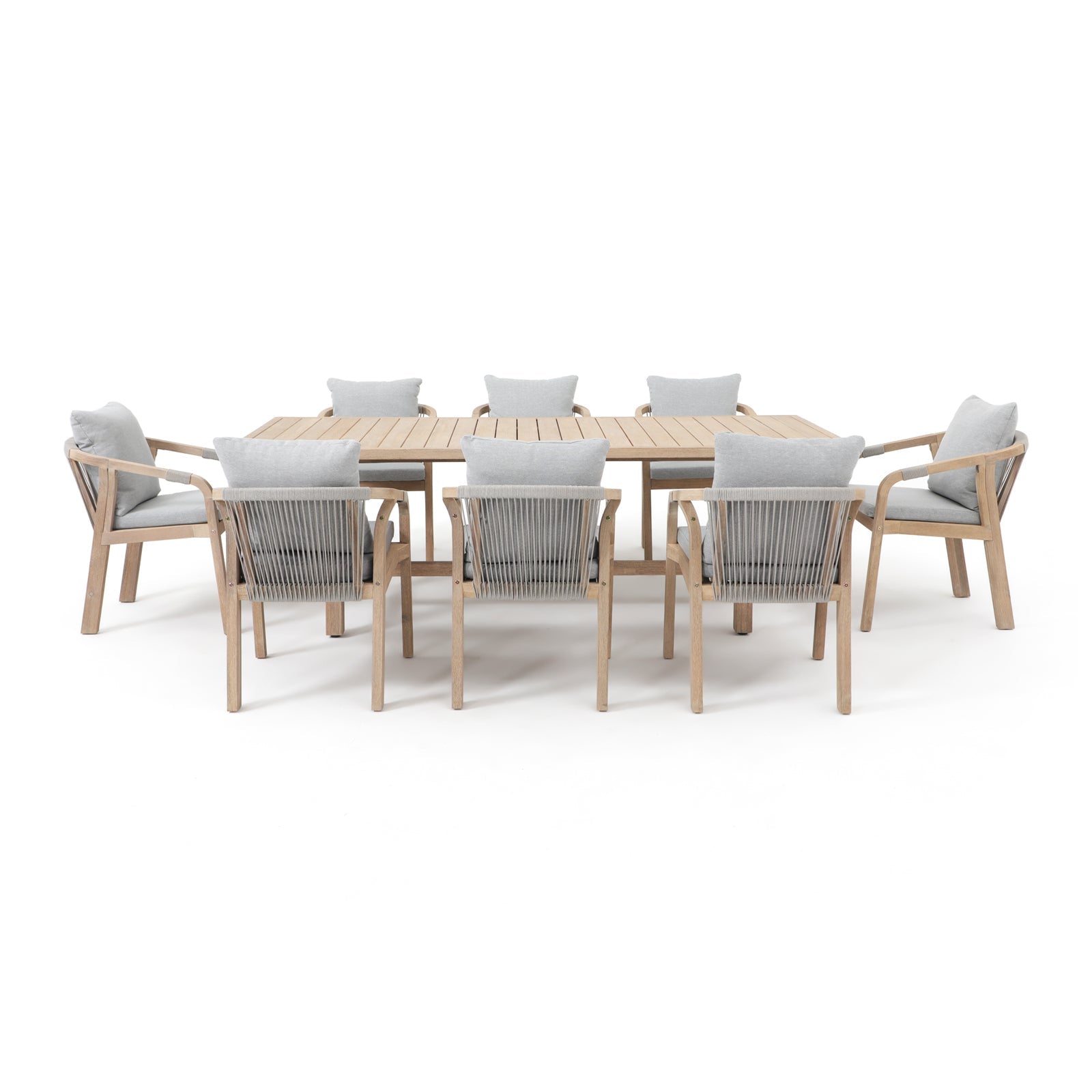 Thalea Rectangular Wooden Dining Set for 8 People, 90.6''