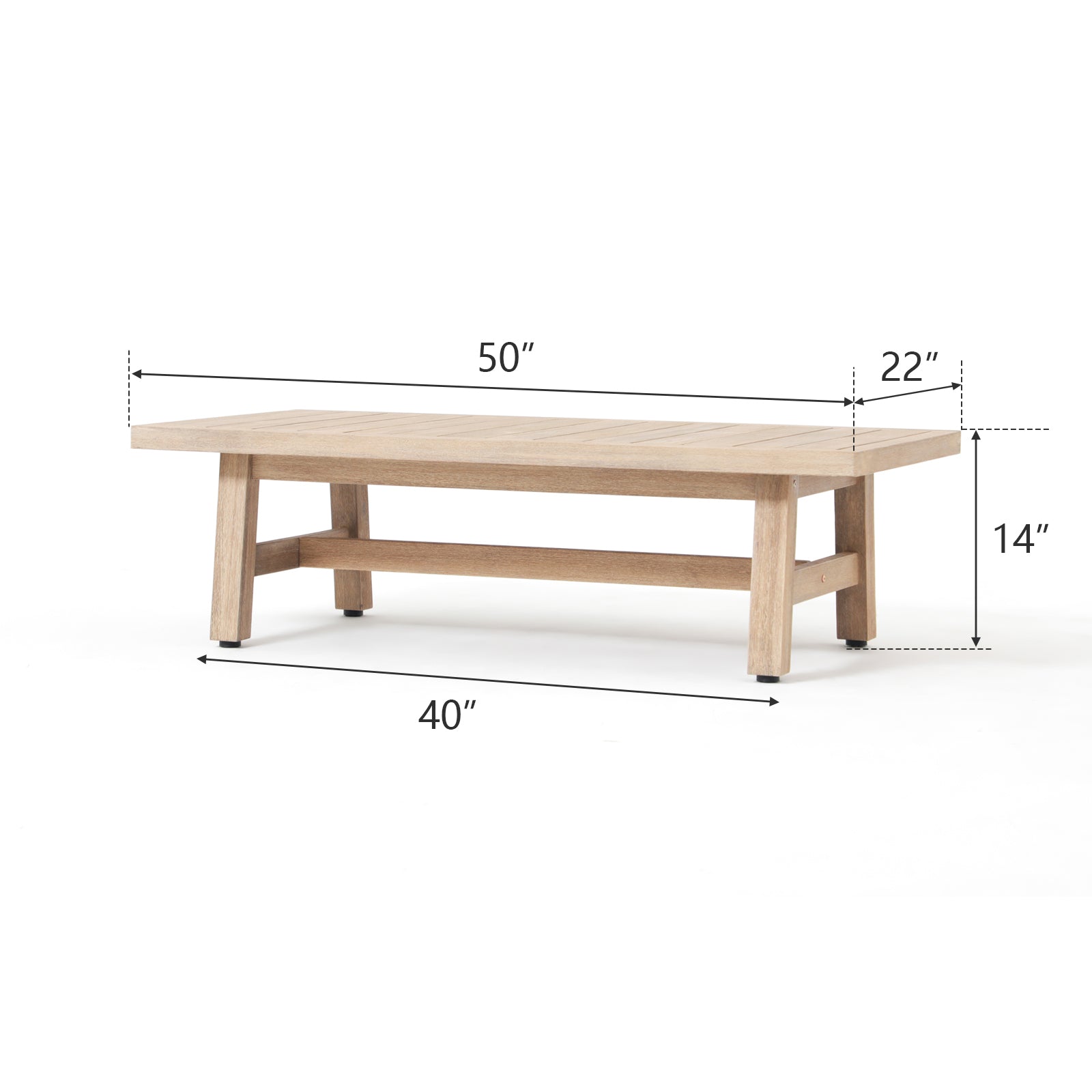 Thalea 50'' Rectangular Wooden Patio Coffee Table
