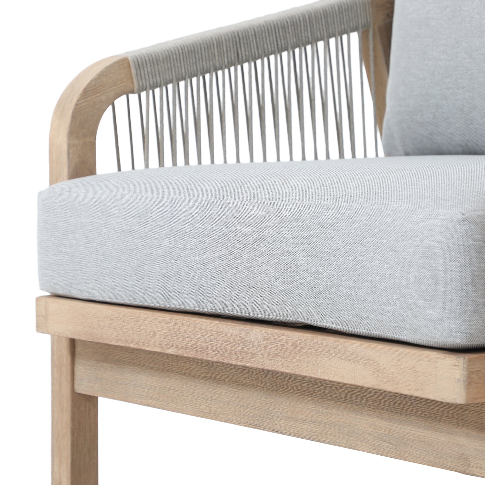 Thalea Outdoor Modern Wooden Rope Lounge Chairs, Set of 2