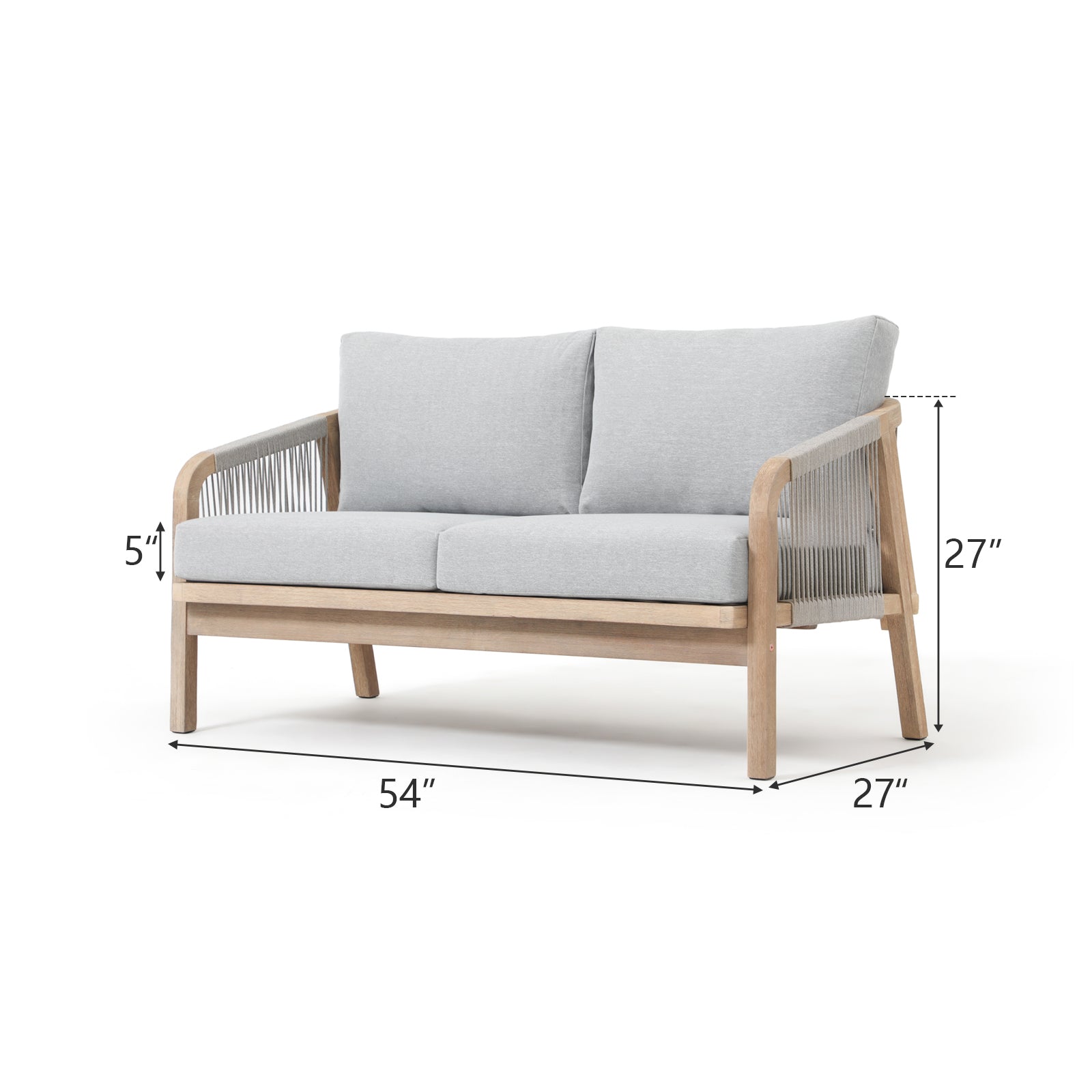 Thalea Wooden Outdoor Loveseat Sofa