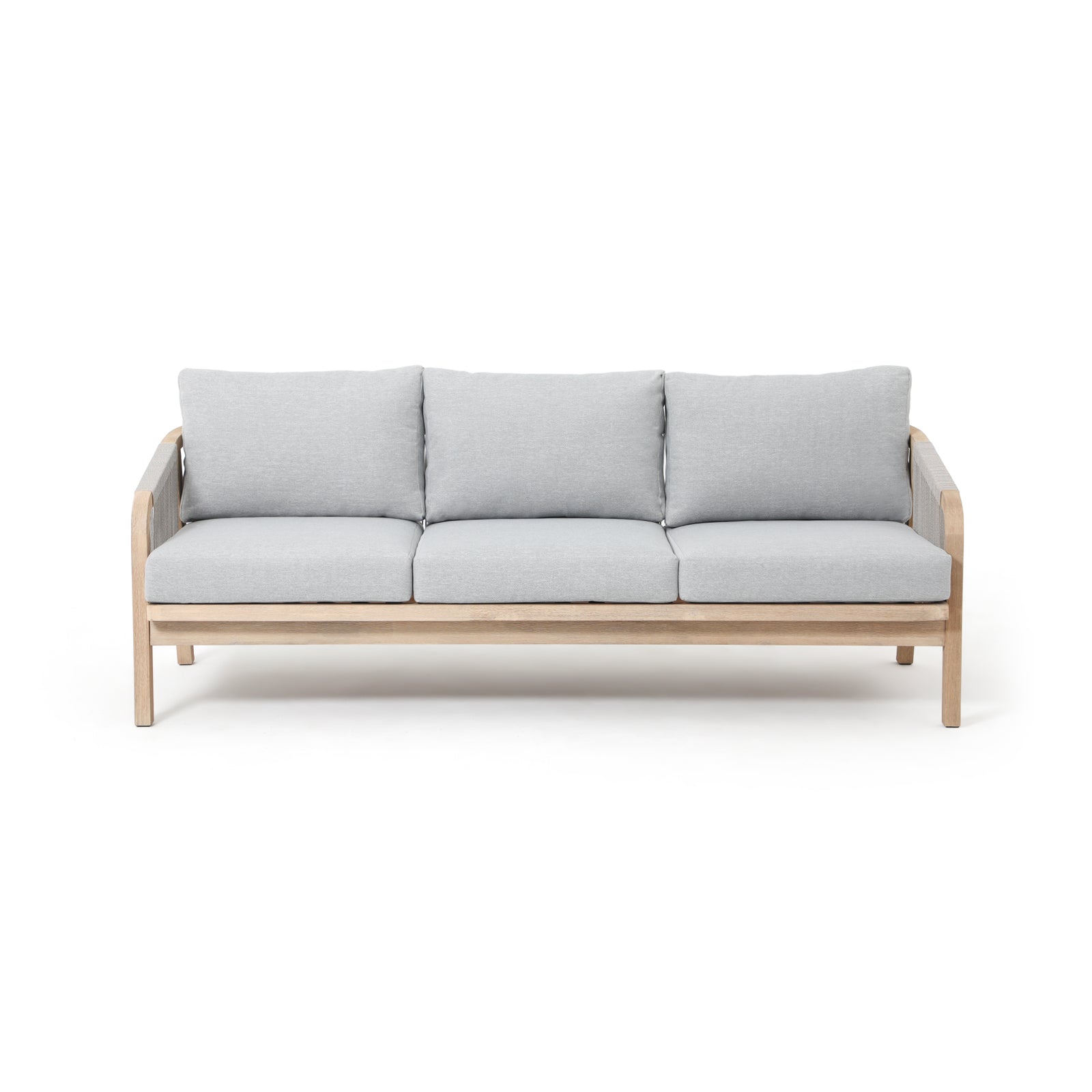 Thalea 3-Seat Wooden Outdoor Sofa With Cushions