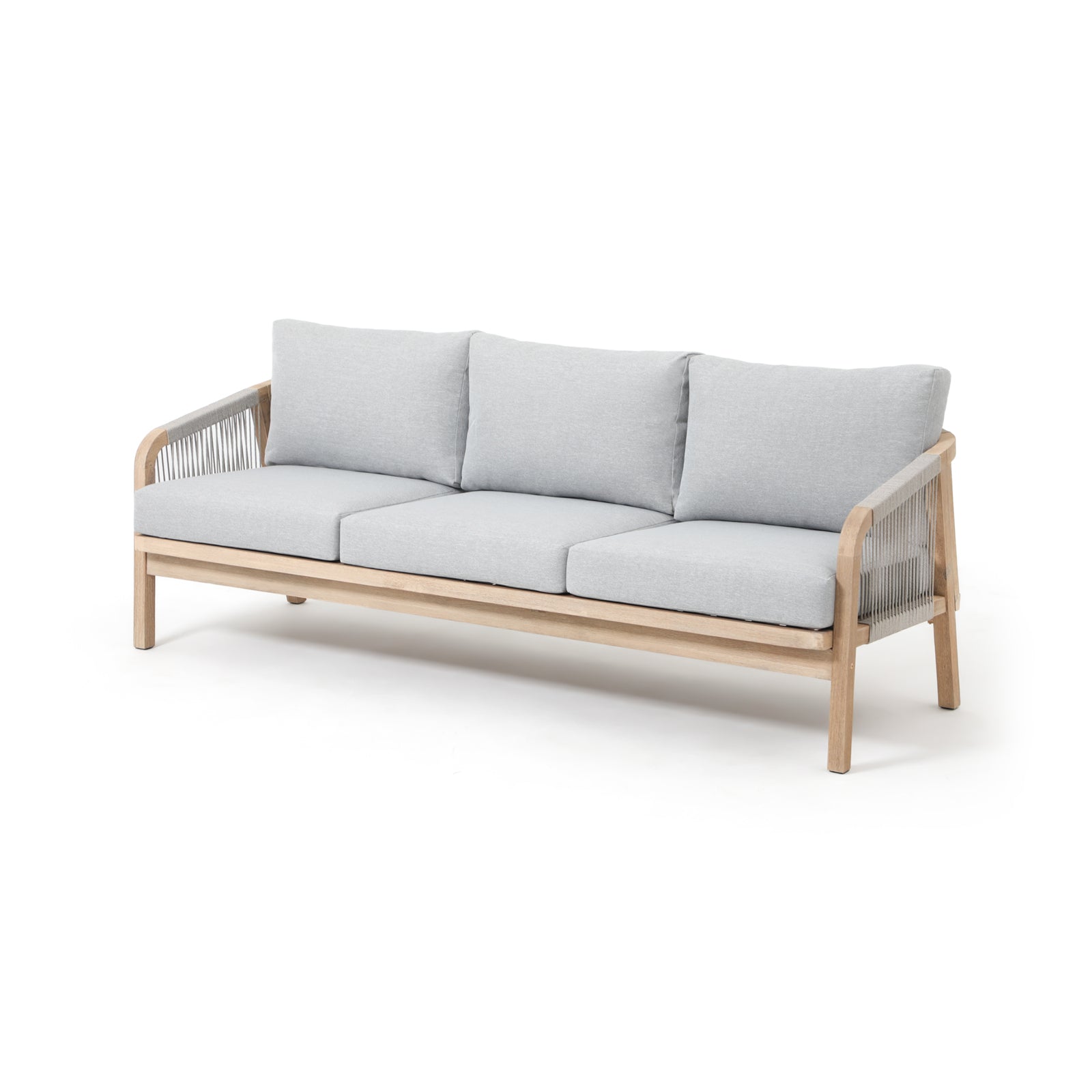 Thalea 3-Seat Wooden Outdoor Sofa With Cushions
