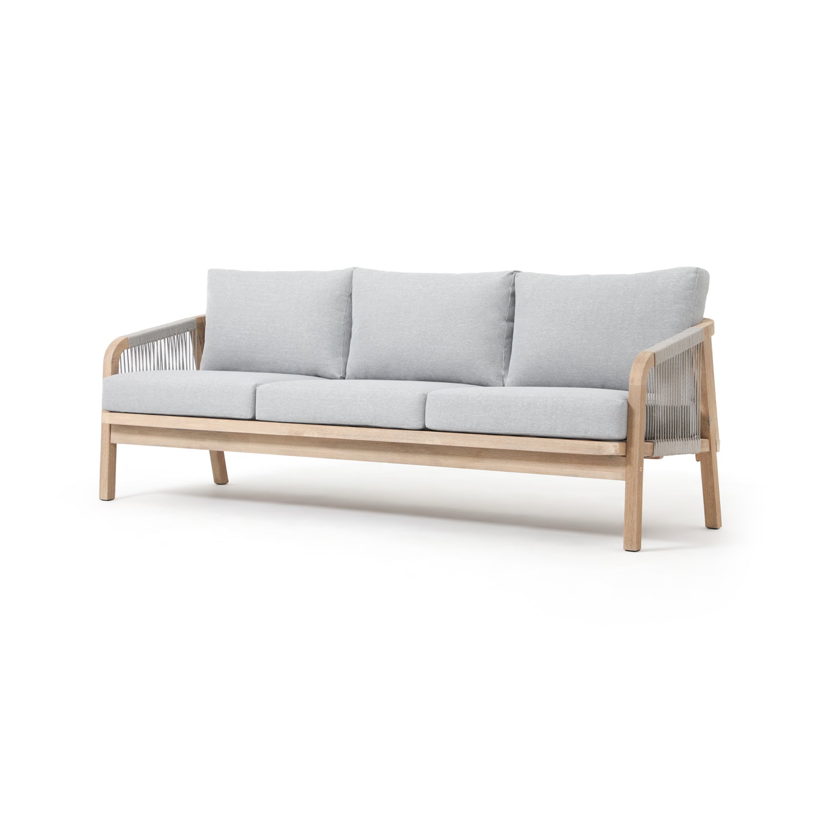 Thalea 3-Seat Wooden Outdoor Sofa With Cushions