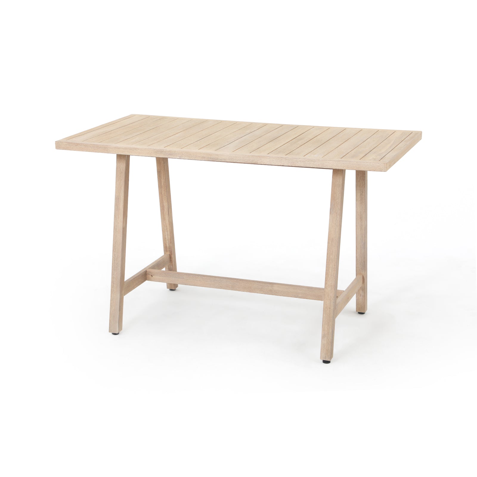 Thalea 62.5'' Wooden Outdoor Bar Table with Wire Brush Finish