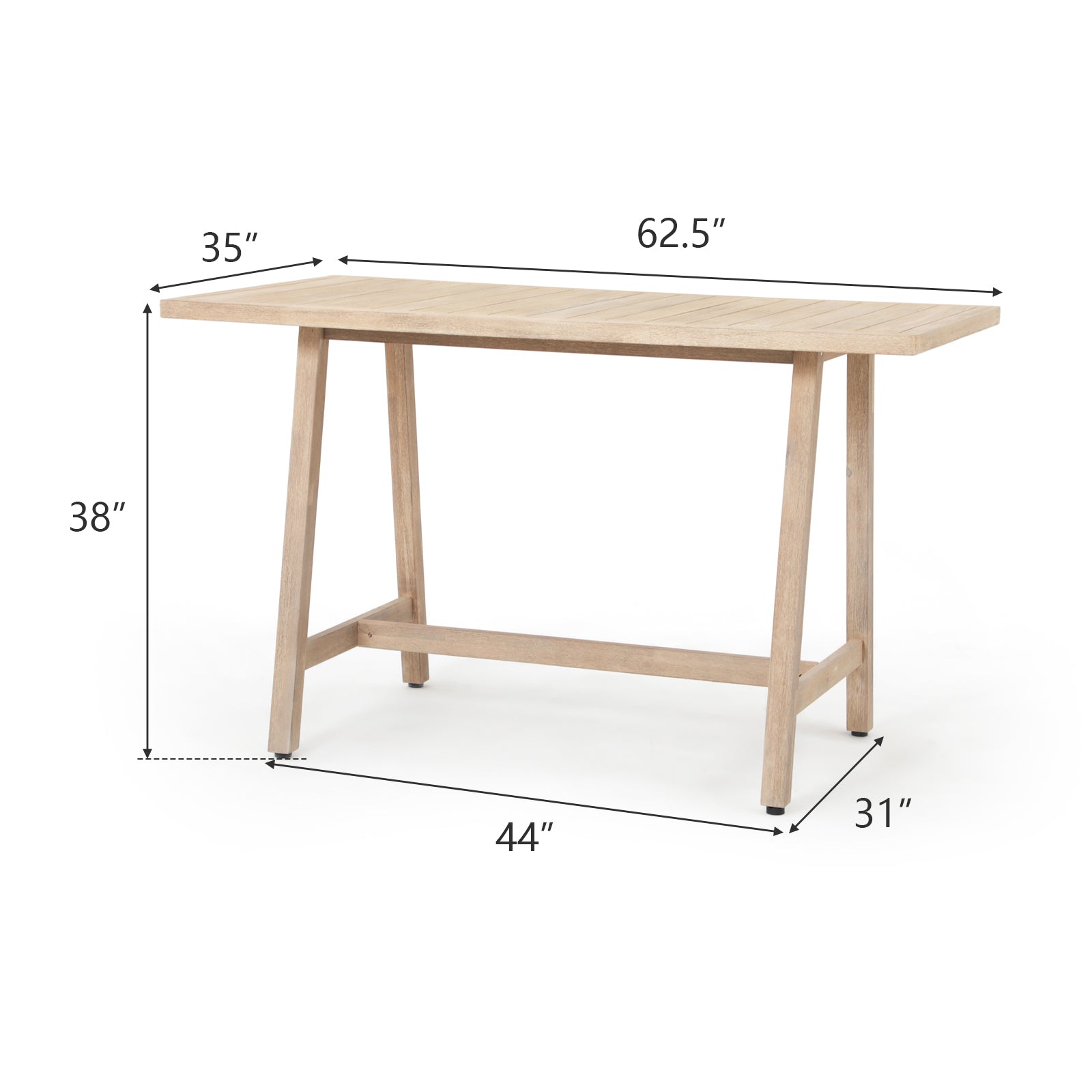 Wooden Outdoor Patio Bar table dimension - Sunsitt Premium Modern Outdoor Patio Furniture Set