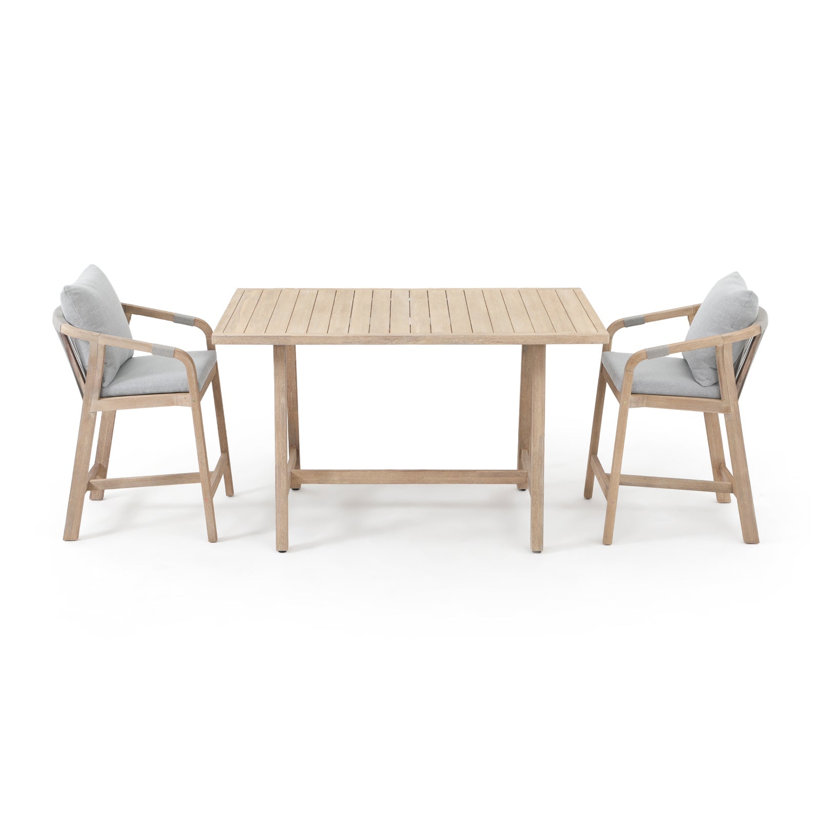 Thalea Wooden Outdoor Bar Table and Stools for 4 People