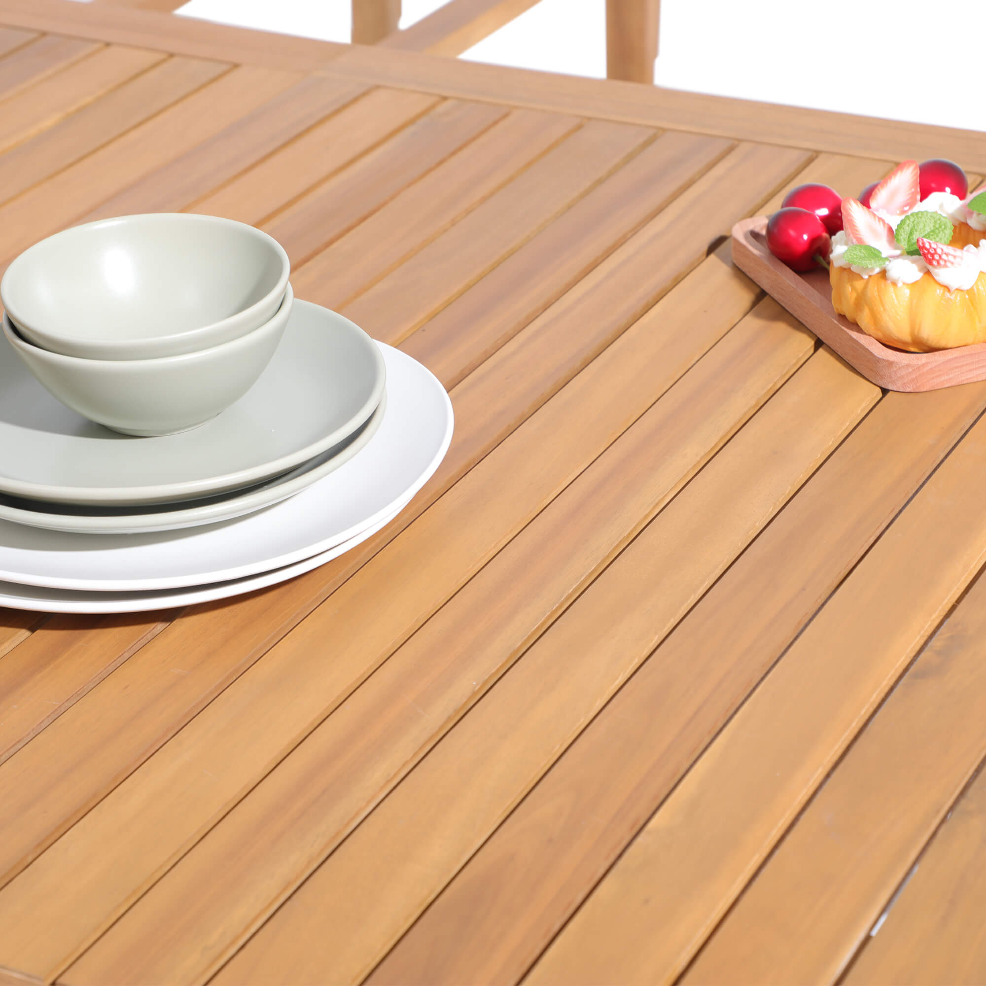 Wooden table detail- Sunsitt Modern Premium Patio Outdoor Furniture