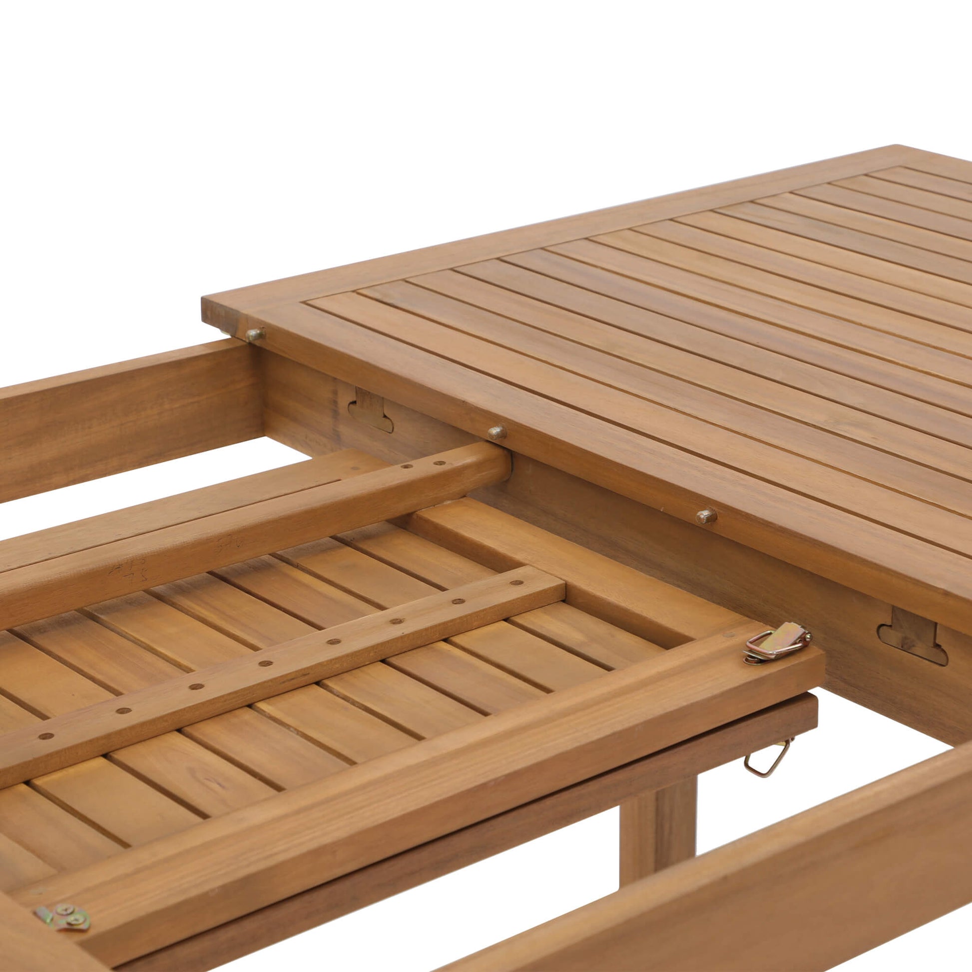 Wooden outdoor table with a folding leaf- Sunsitt Modern Premium Patio Outdoor Furniture