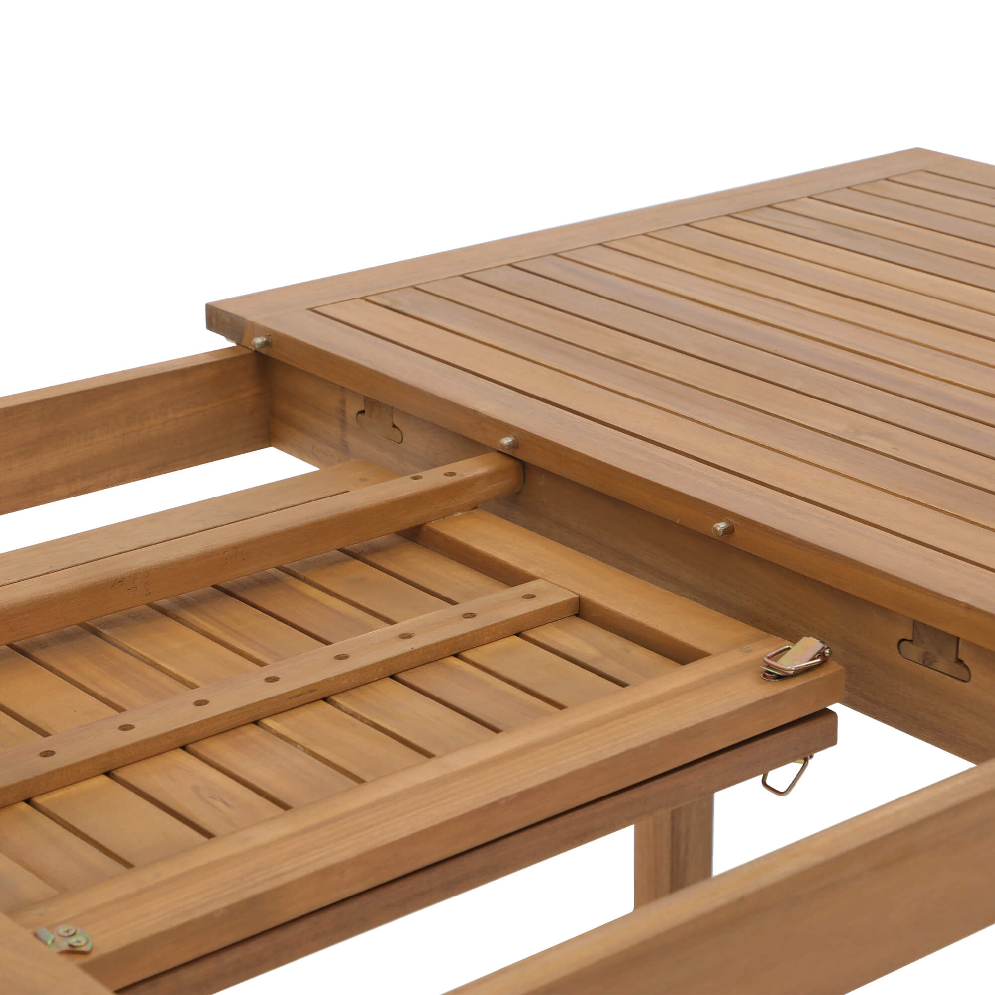 Wooden outdoor table with a folding leaf- Sunsitt Modern Premium Patio Outdoor Furniture