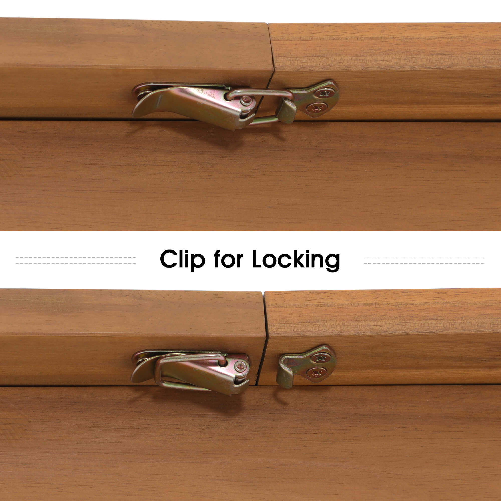 Wooden extendable table with a clip for locking mechanism- Sunsitt Modern Premium Patio Outdoor Furniture