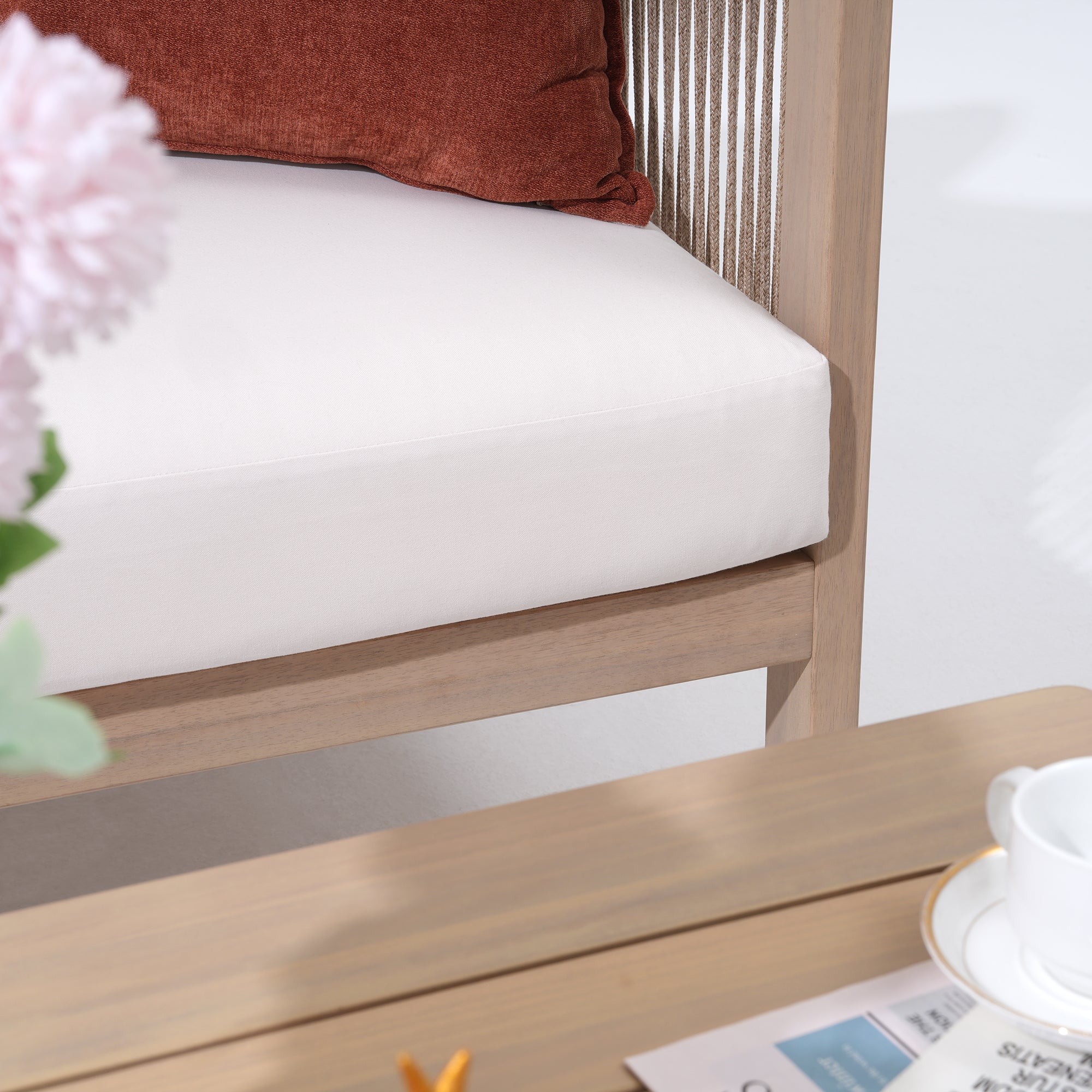 Foristern 4-seat Wooden Outdoor furniture Set, cushion detail - Sunsitt Modern Outdoor Furniture