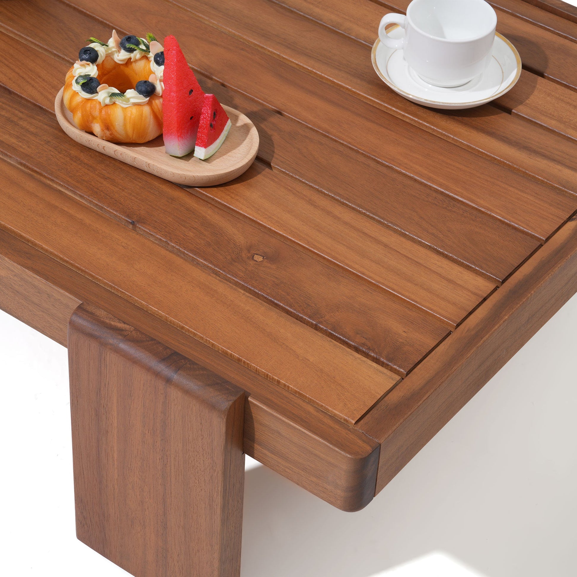 Wooden coffee table detail - SUNSITT Modern Premium Outdoor Patio Furniture Sets