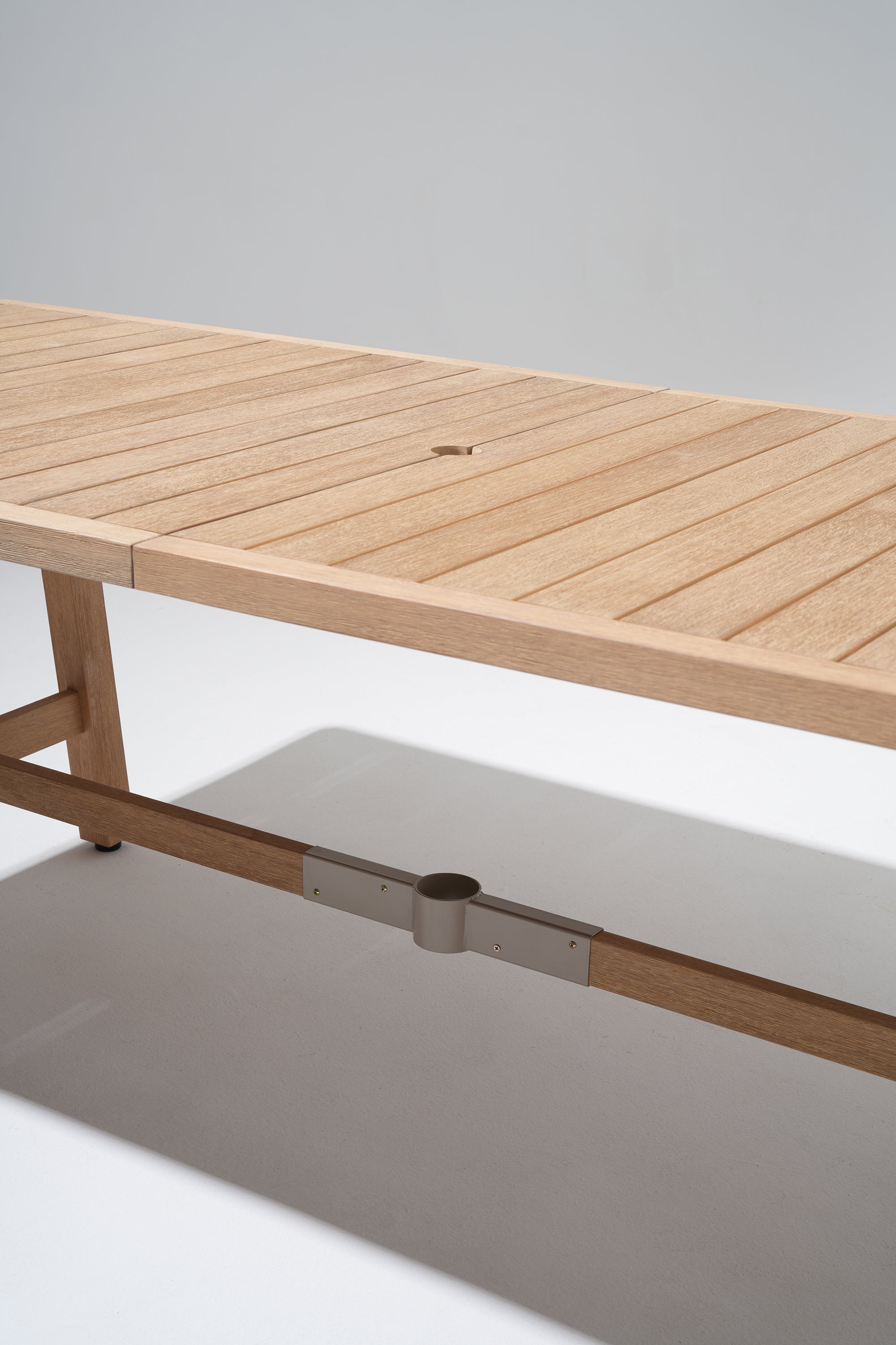 Rectangular 90.5'' Wooden Dining Table for 8 People with Umbrella Hole