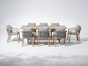 Thalea Rectangular Wooden Dining Set for 8 People, 90.6"