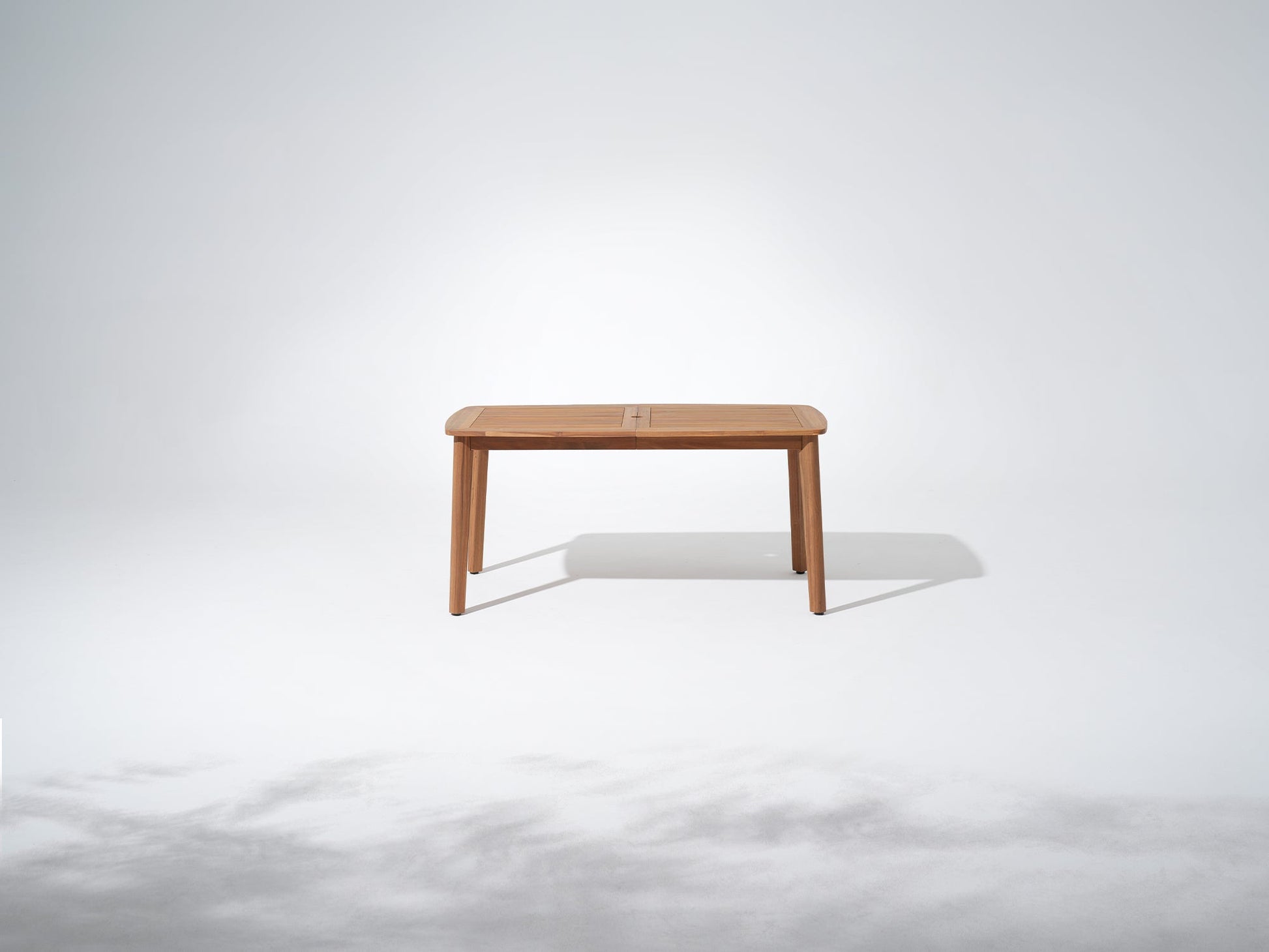 Wooden dining table for 6 people with umbrella hole #Size_63''