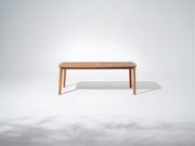 Rectangular Wooden Outdoor Dining Table with Umbrella Hole, Teak Finish #Size_83''