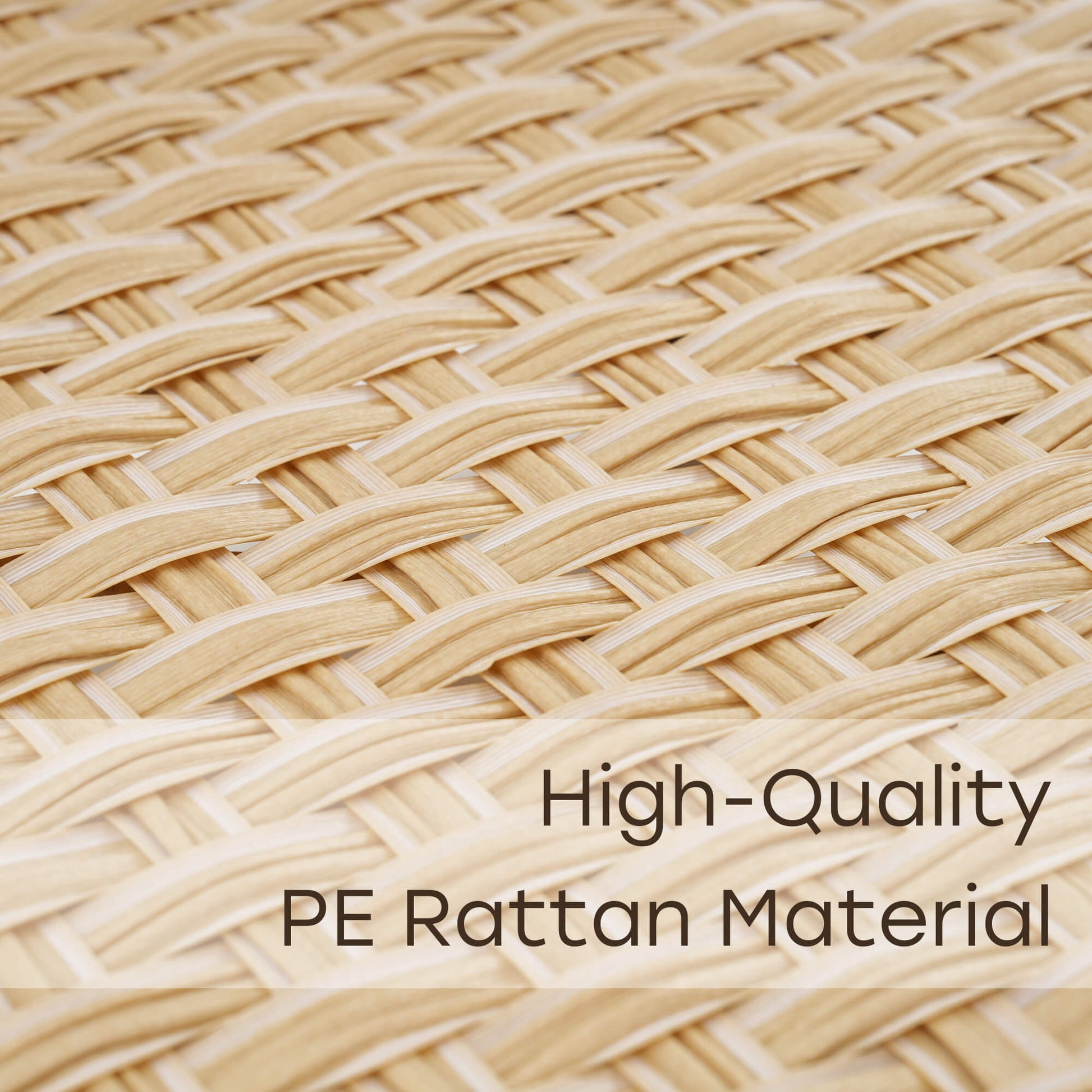 Close-up of high-quality PE rattan material