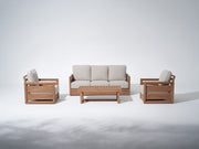 Kiri 4-Piece Wood Outdoor Conversation Set with Swivel Chairs