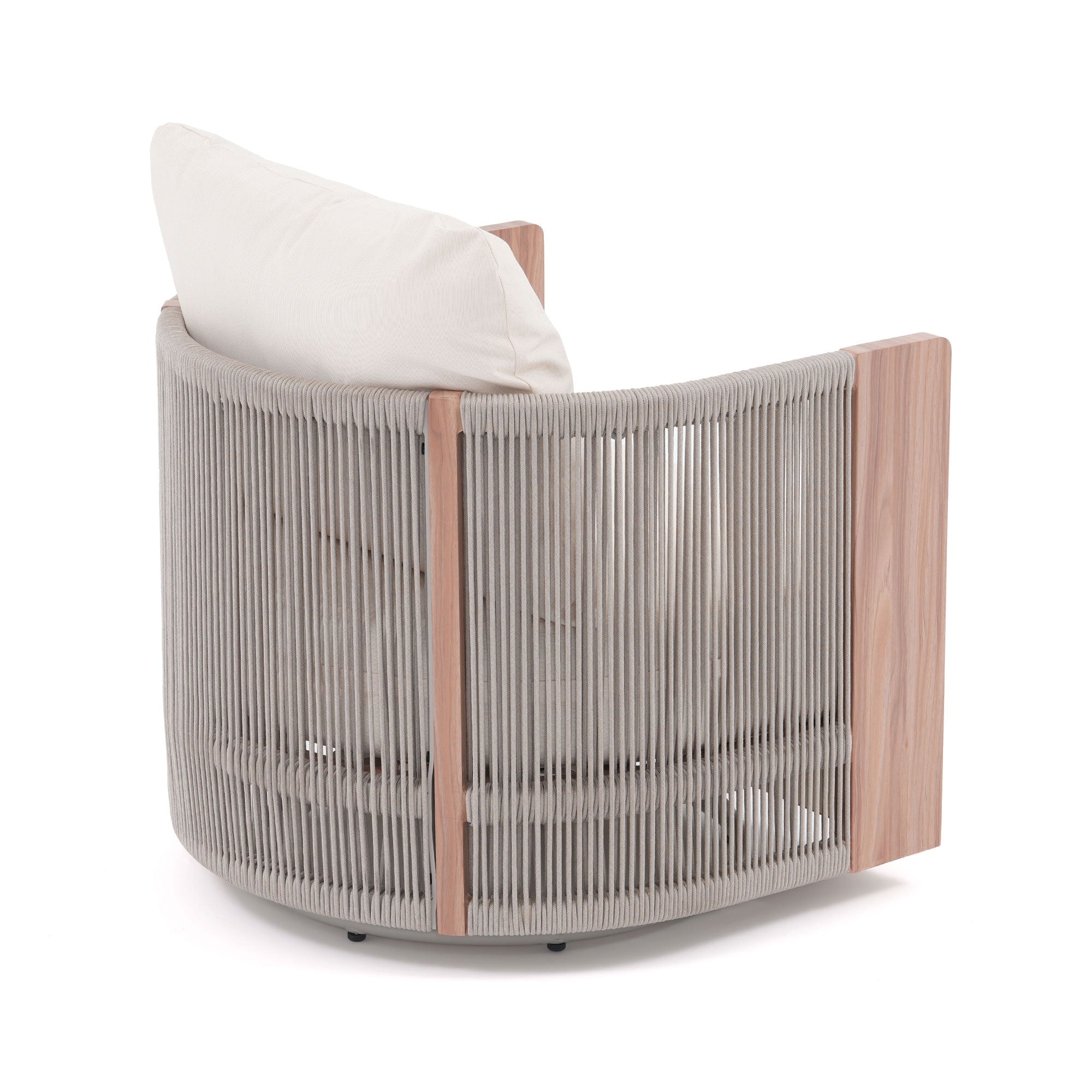 Modern chair with a woven design and wooden accents detail - Sunsitt Modern Premium Patio Outdoor Furniture