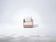 aluminum and rope outdoor armchair with white cushion- Sunsitt Modern Premium Patio Outdoor Furniture