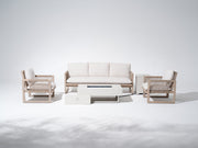Lumi Outdoor Conversation Set with Fire Pit, Rope Design